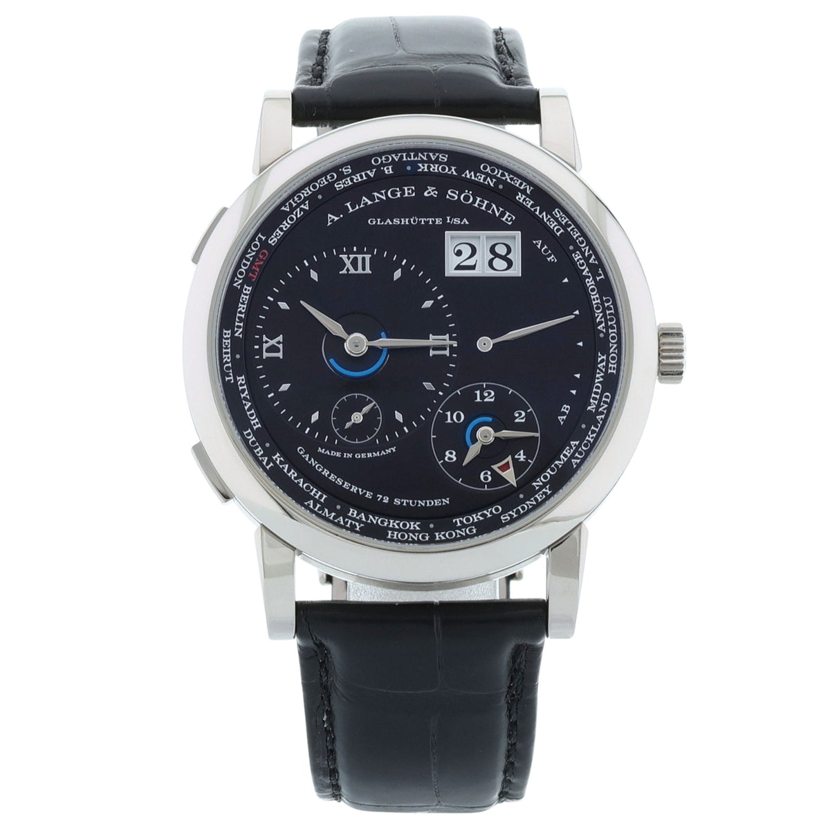 A. Lange & Söhne, Lange 1 Time Zone, Weissgold, Black Dial, Ref. 136.029, 2022, B+P - LUXUHRIA