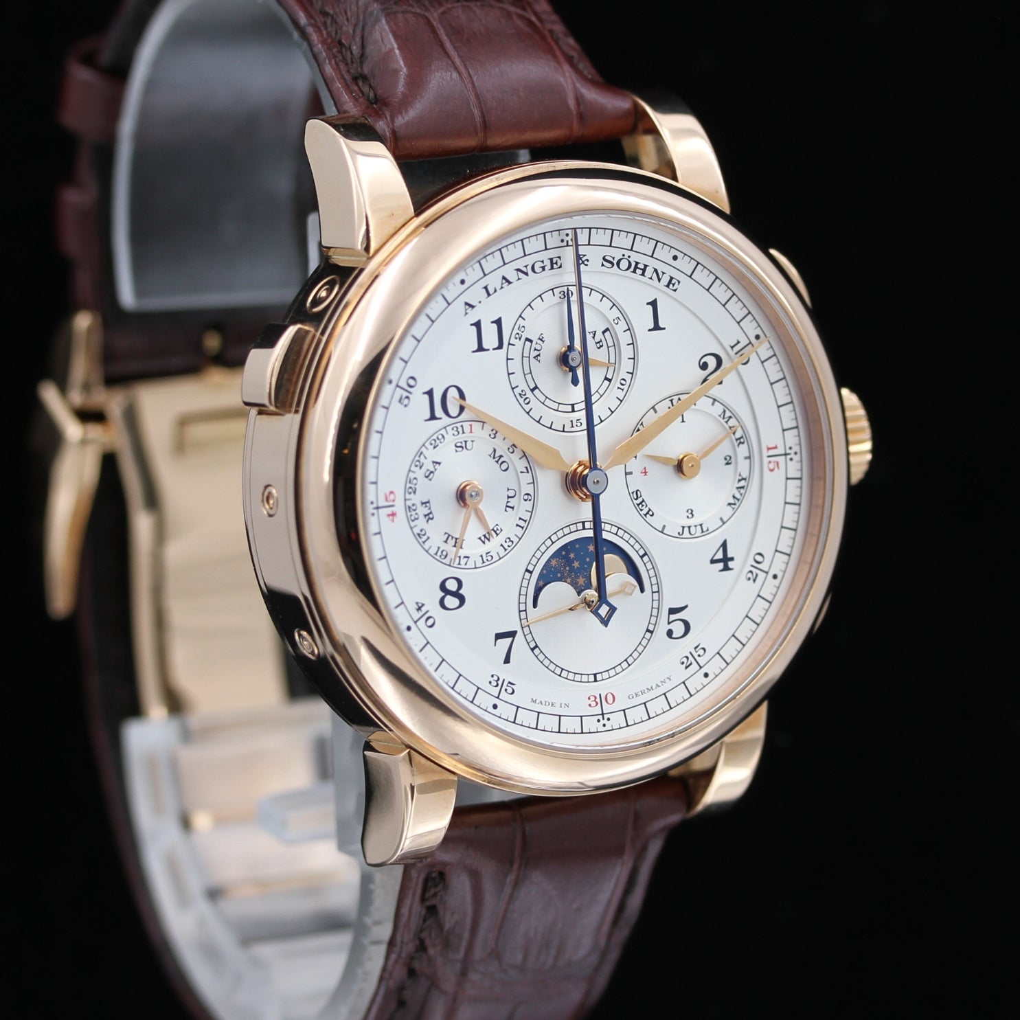 A. Lange & Söhne 1815 in Rosegold 42mm, Rattrapante Perpetual Calendar, Ref. 421.032FE, 2020, B+P - LUXUHRIA