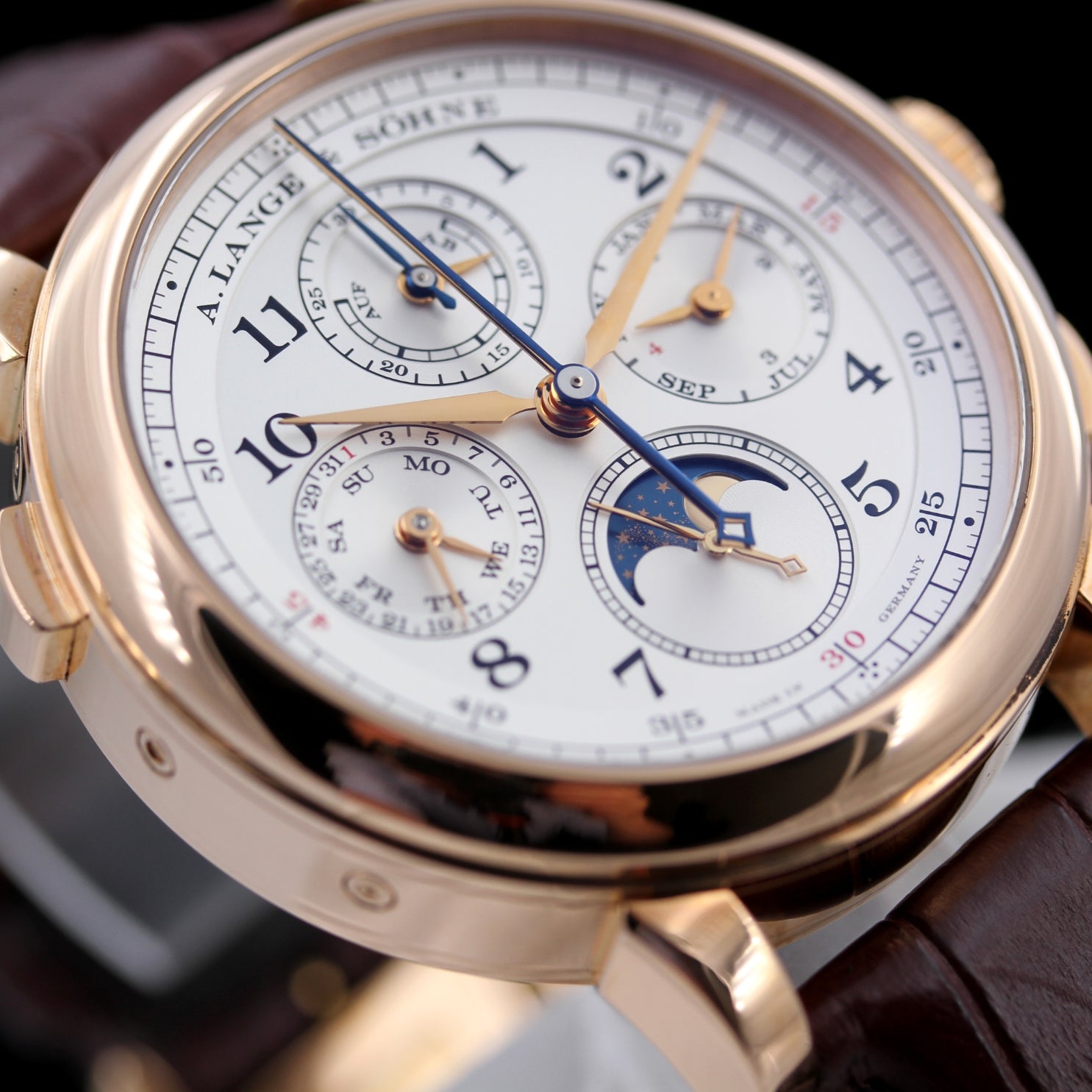 A. Lange & Söhne 1815 in Rosegold 42mm, Rattrapante Perpetual Calendar, Ref. 421.032FE, 2020, B+P - LUXUHRIA