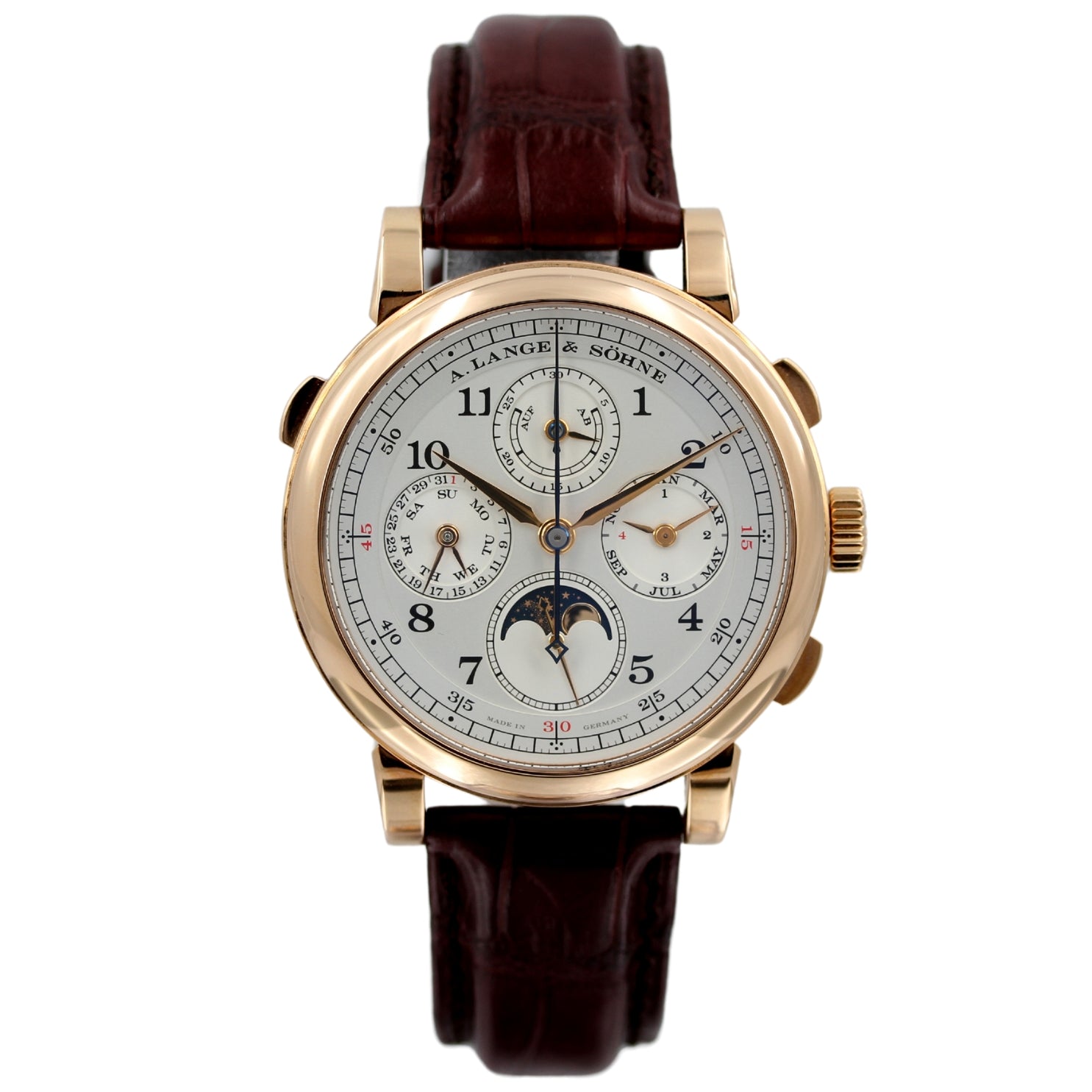 A. Lange & Söhne 1815 in Rosegold 42mm, Rattrapante Perpetual Calendar, Ref. 421.032FE, 2020, B+P - LUXUHRIA