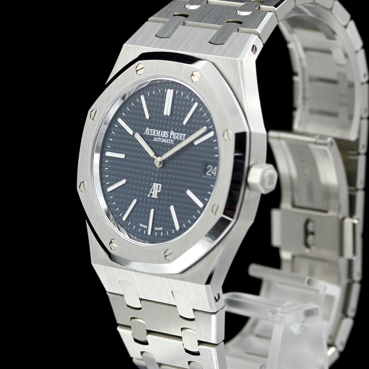 Audemars Piguet Royal Oak Jumbo "50th Anniversary" Extra - thin, 39 mm, Ref. 16202ST.OO.1240ST.01, B+P 2023 - LUXUHRIA