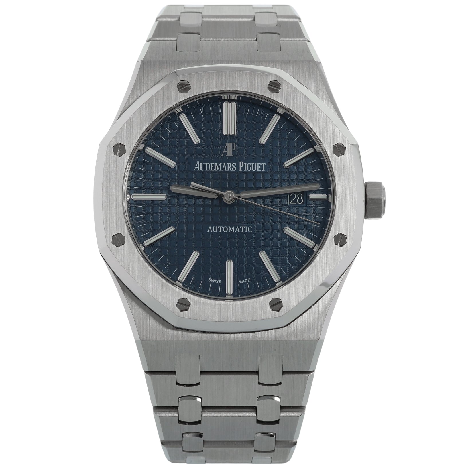 Audemars Piguet Royal Oak Selfwinding, Blue Dial, Ref. 15400ST.OO.1220ST.03, 11 - 2015, B+P - LUXUHRIA