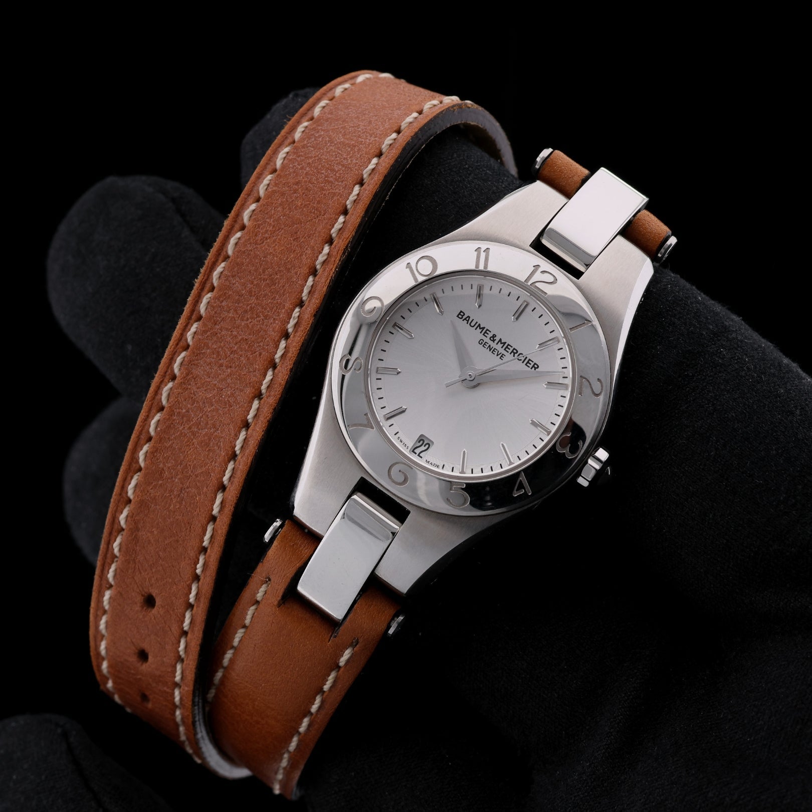 Baume & Mercier Linea, 32mm, Edelstahl, Lederarmband, Ref. M0A10070, mit Box - LUXUHRIA