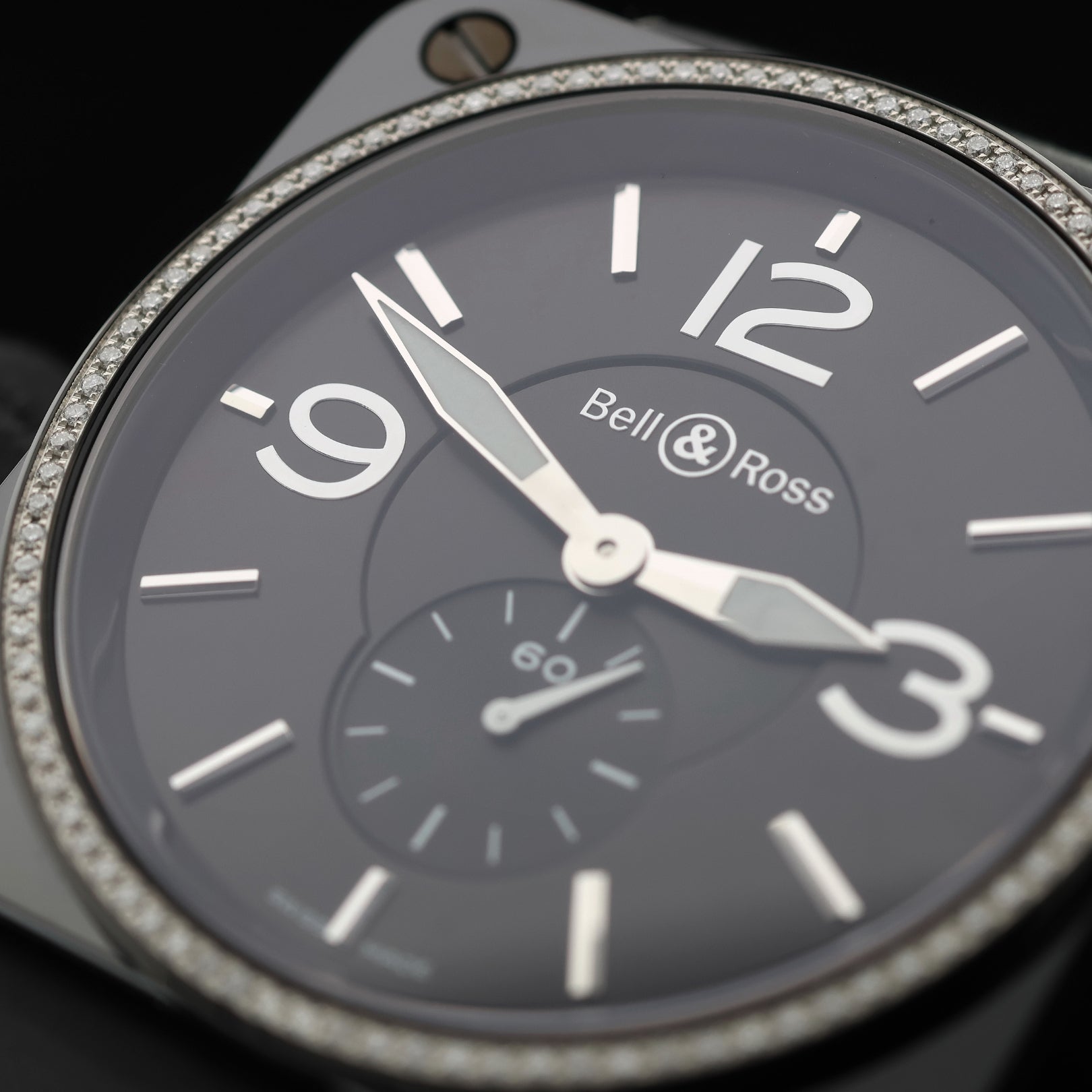 Bell & Ross BR S Aviation Black Ceramic, Diamonds 39mm, BRS - BLCE - DIAM/SRB - LUXUHRIA