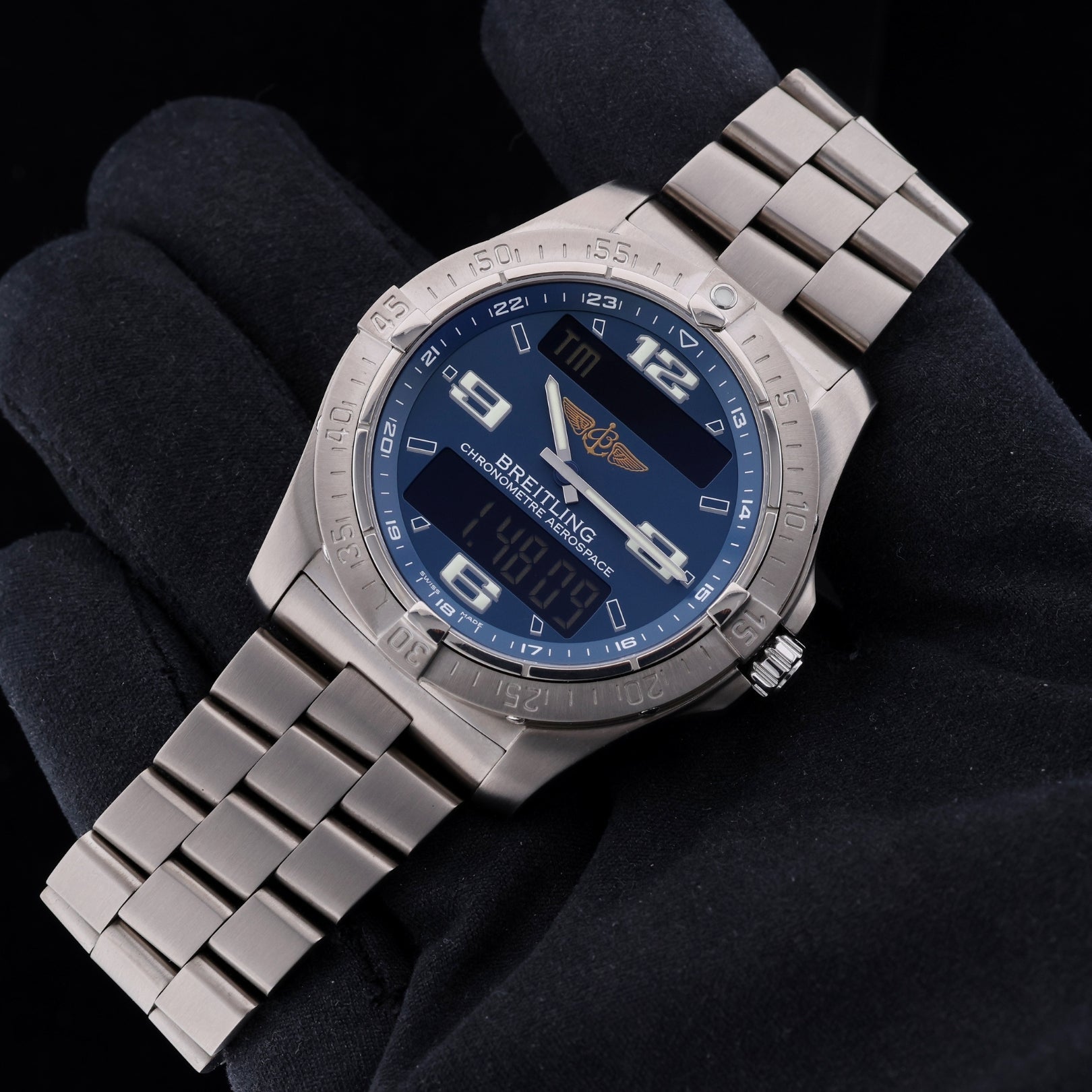 Breitling Aerospace Avantage, Titanium, Blue Dial, Ref. E7936210/C775, B+P - LUXUHRIA
