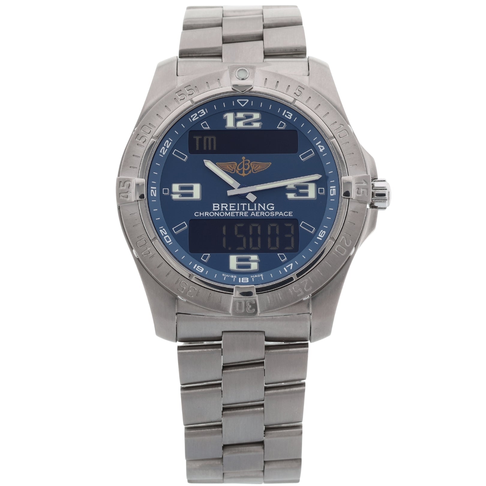Breitling Aerospace Avantage, Titanium, Blue Dial, Ref. E7936210/C775, B+P - LUXUHRIA