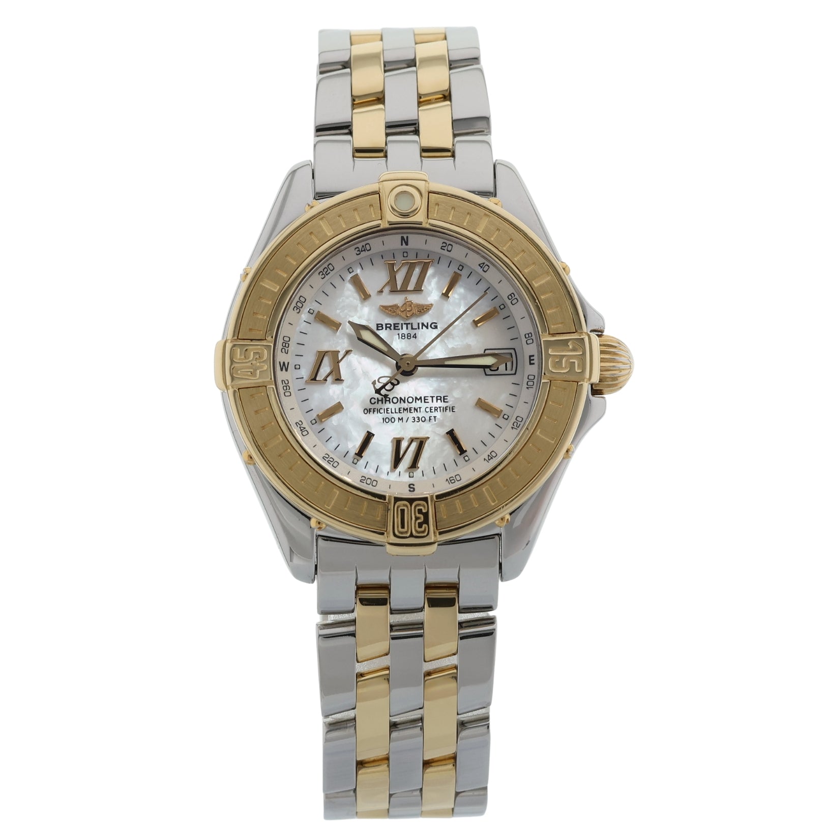 Breitling B - Class, Perlmutt Dial, Stahl/Gold, Ref. D71365, 06 - 2004, B+P - LUXUHRIA