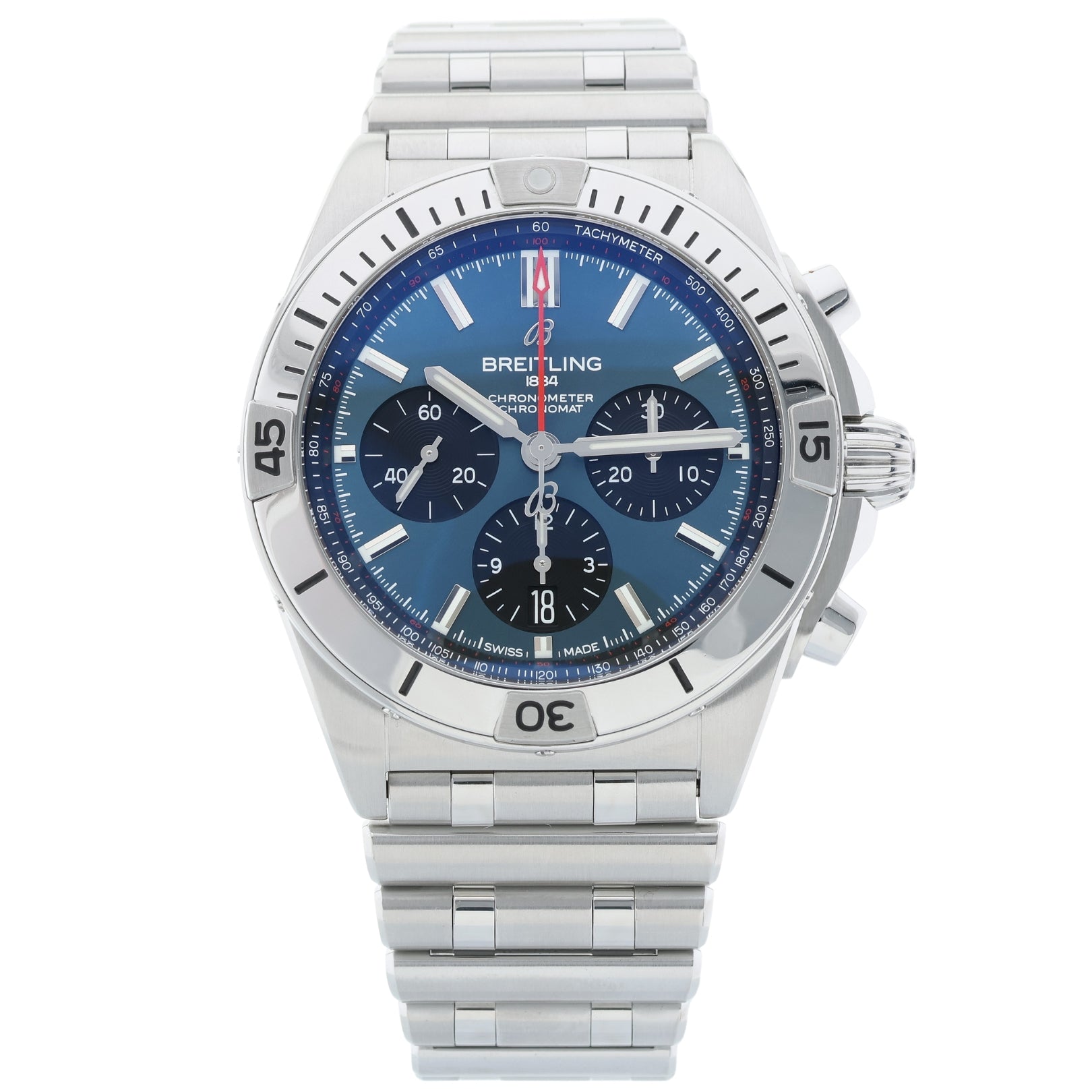 Breitling Chronomat B01 42 mm, Blau, Ref. AB0134, B+P - LUXUHRIA