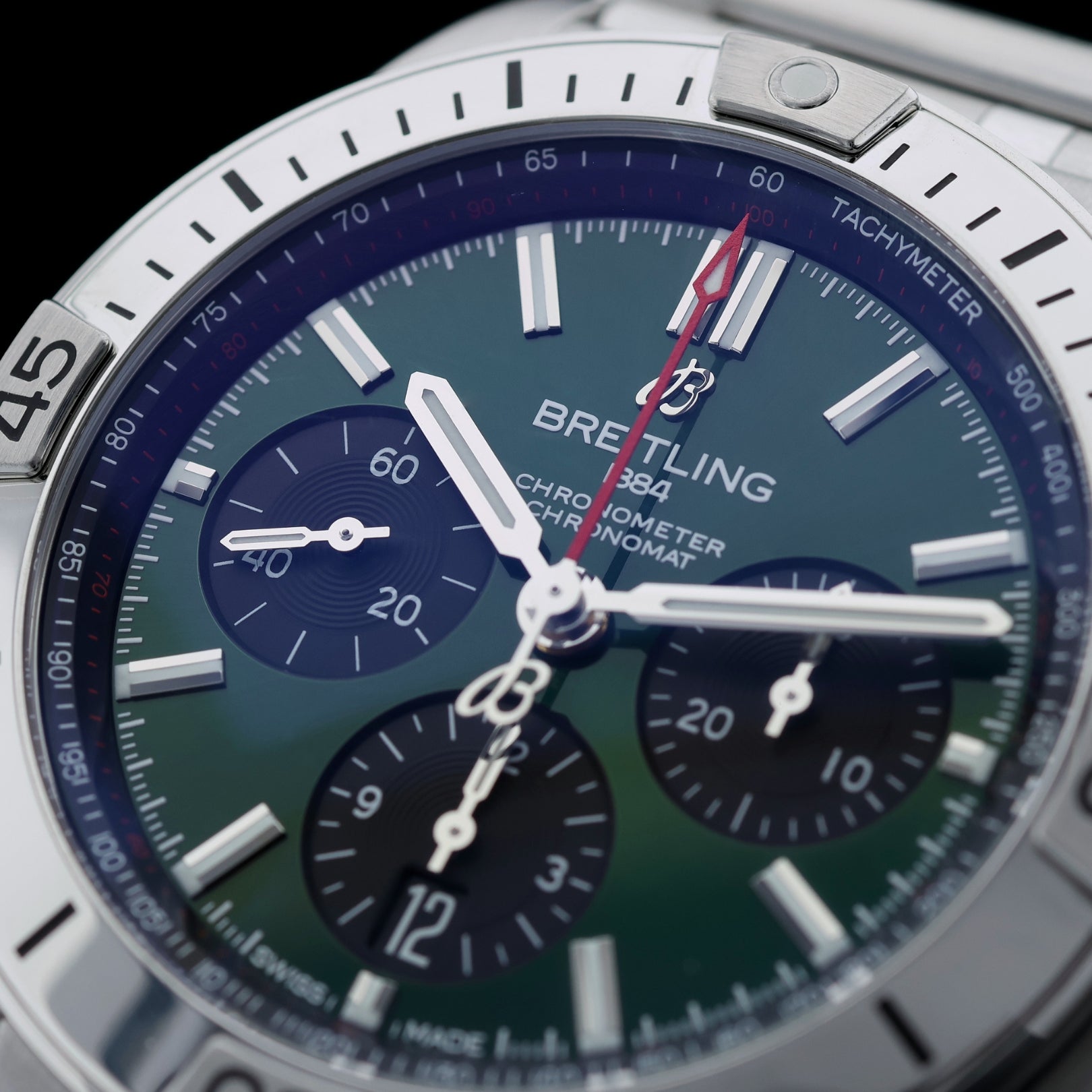 Breitling Chronomat B01 42 mm, Grün, Ref. AB0134101L2A1, B+P - LUXUHRIA