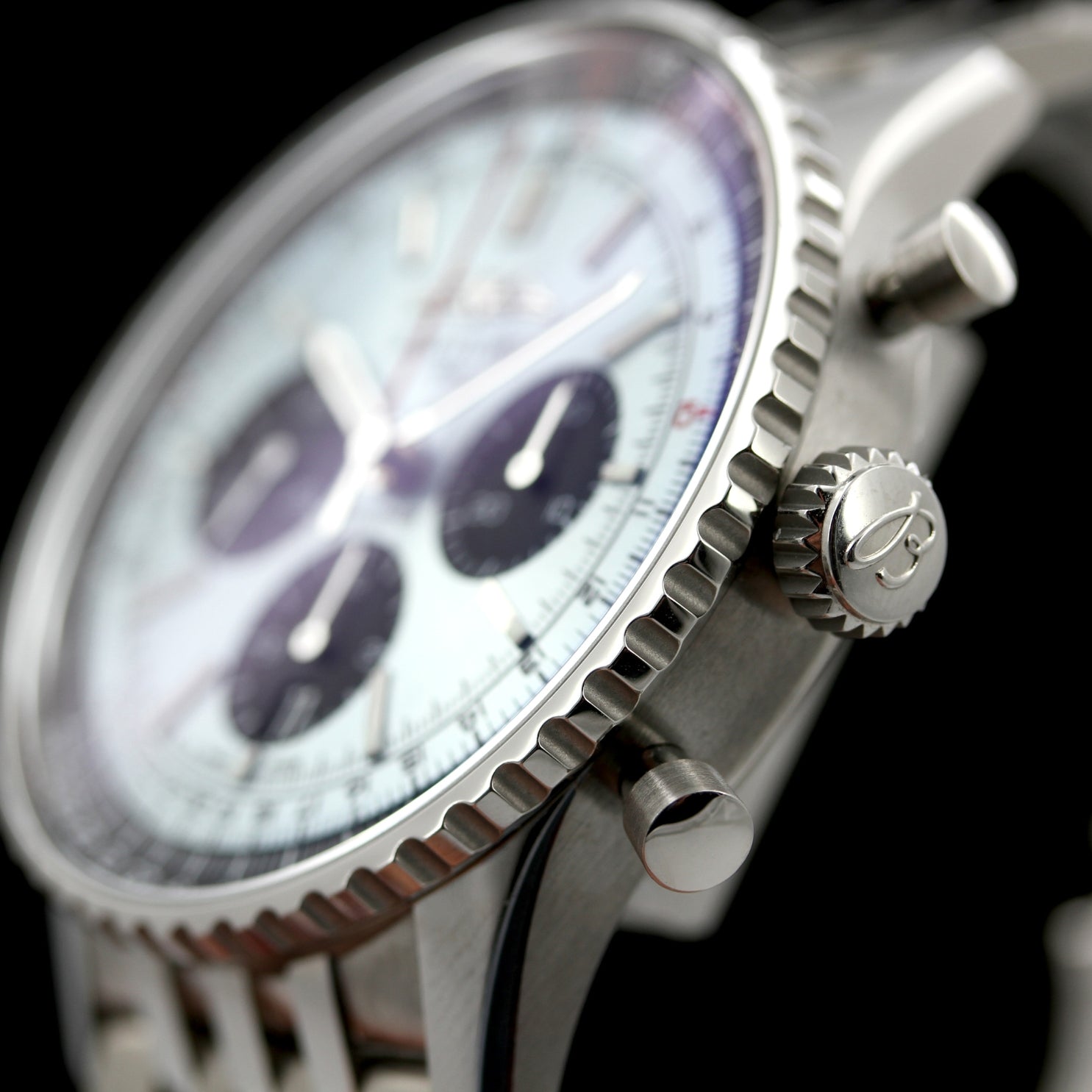 Breitling Chronomat B01 Chronograph 44, Light Blue, Ref. AB0138241C1A1, B+P - LUXUHRIA