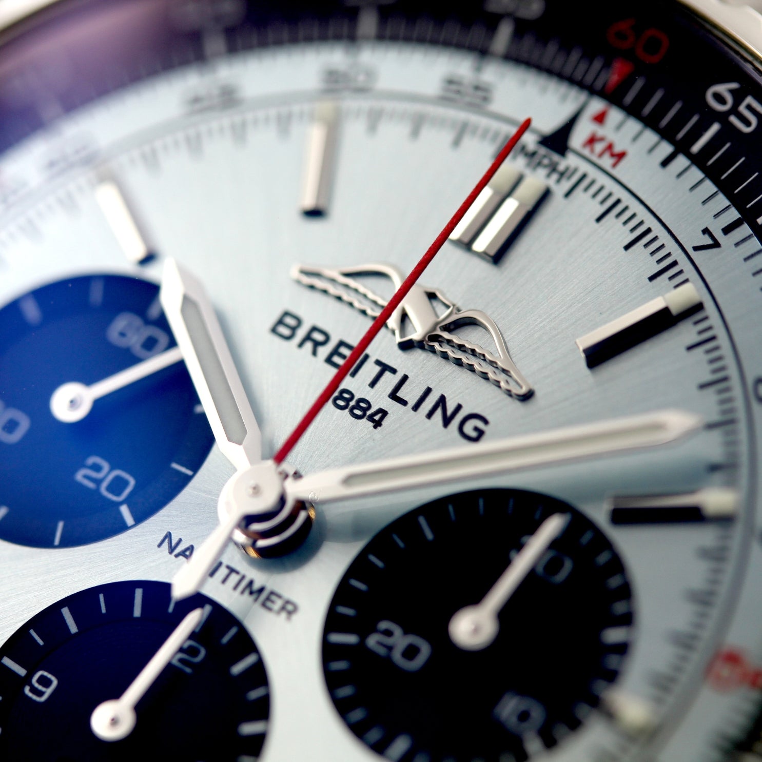 Breitling Chronomat B01 Chronograph 44, Light Blue, Ref. AB0138241C1A1, B+P - LUXUHRIA