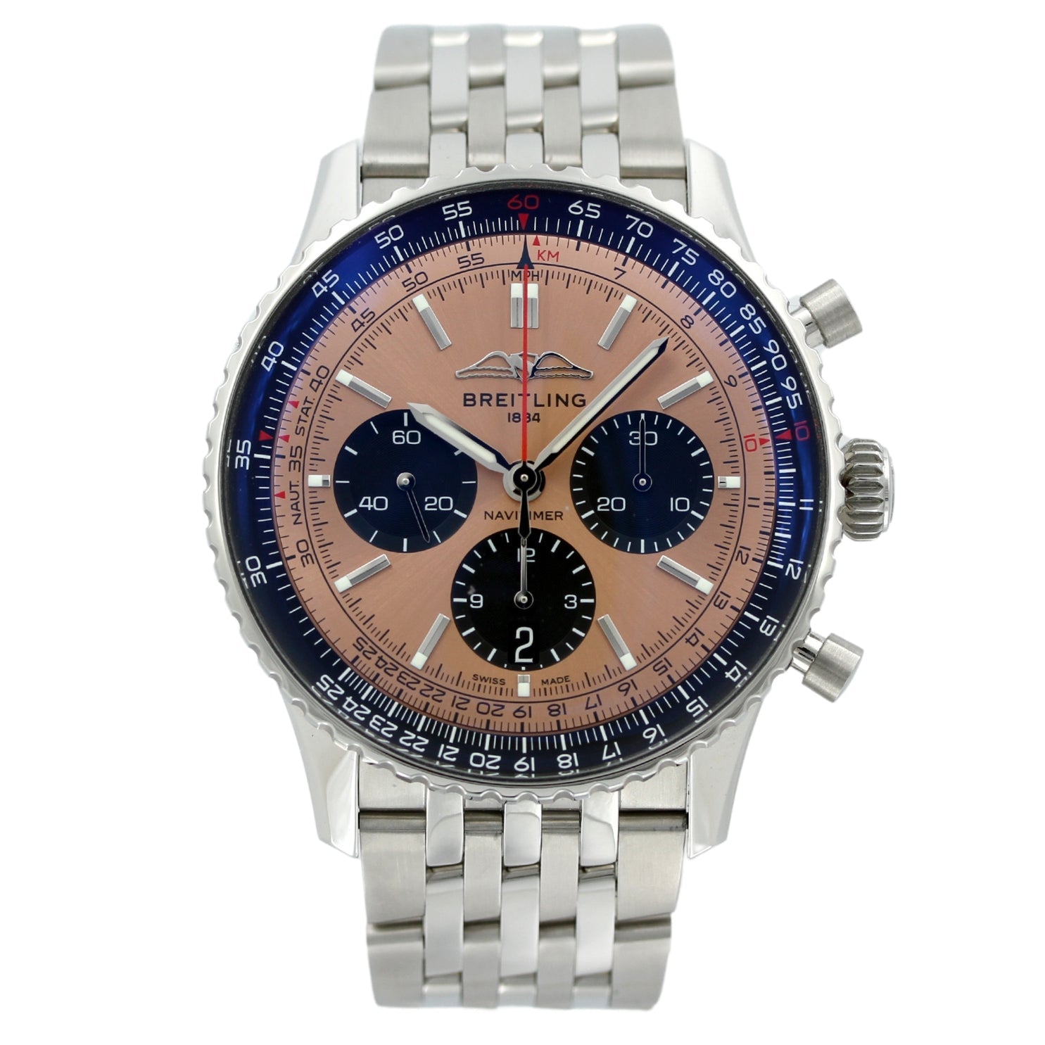 Breitling Navitimer B01 Chronograph 43mm, Kupferton Zifferblatt, AB0138241K1A1, B+P - LUXUHRIA