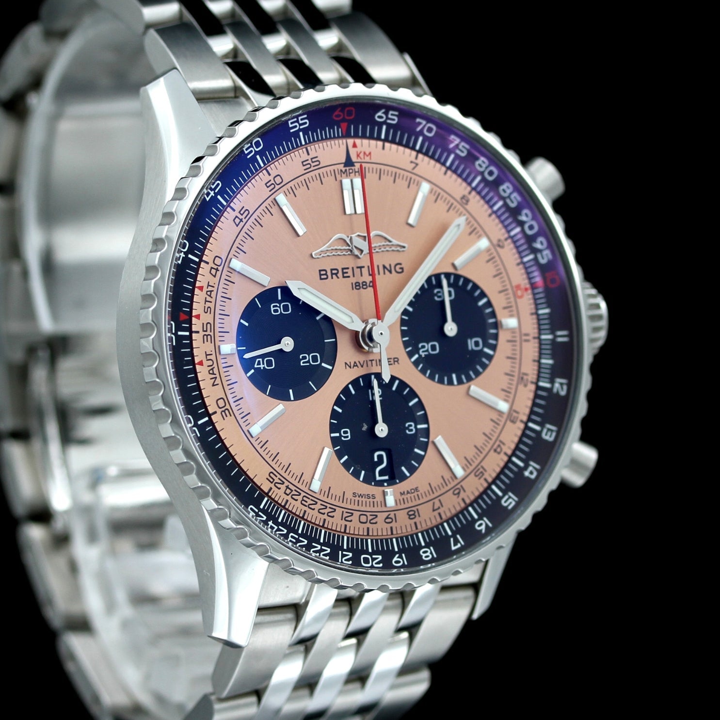 Breitling Navitimer B01 Chronograph 43mm, Kupferton Zifferblatt, AB0138241K1A1, B+P - LUXUHRIA