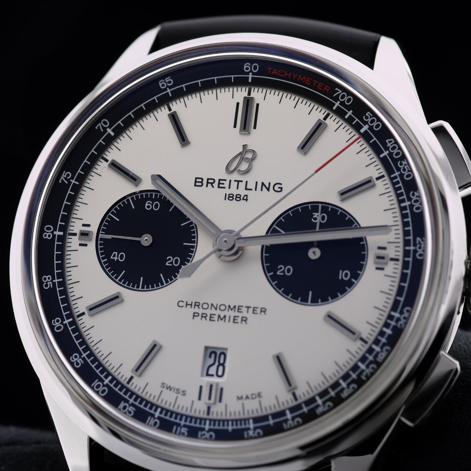 Breitling Premier B01 Chronograph 42 mm, Kautschukband, Faltschliesse, Ref. AB0118, Breitling - Garantie bis 2027, B+P - LUXUHRIA
