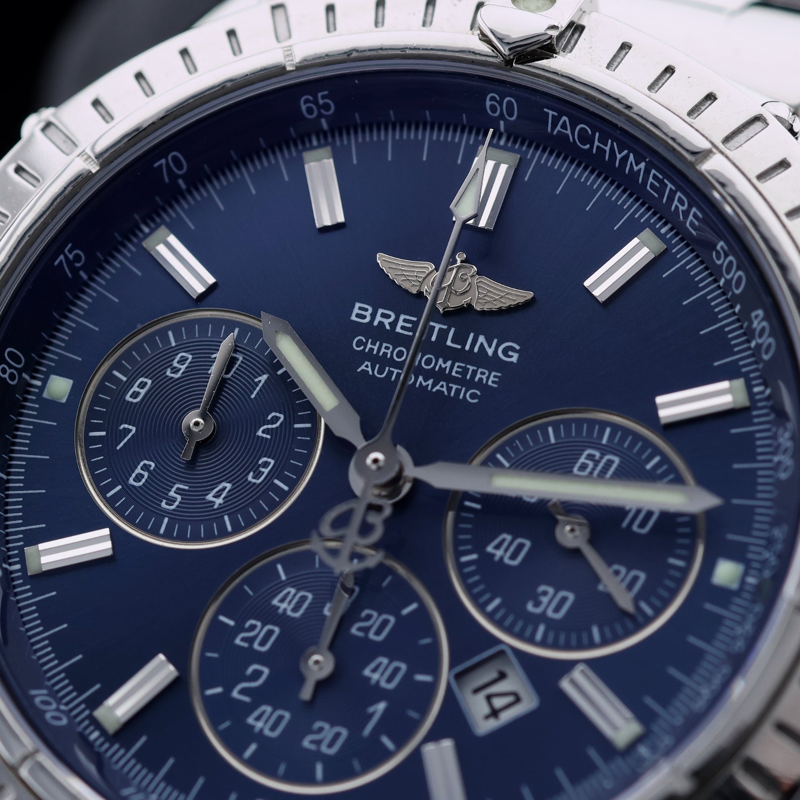 Breitling Shadow Flyback 38mm, Blau, Ref. A35312, Box - LUXUHRIA