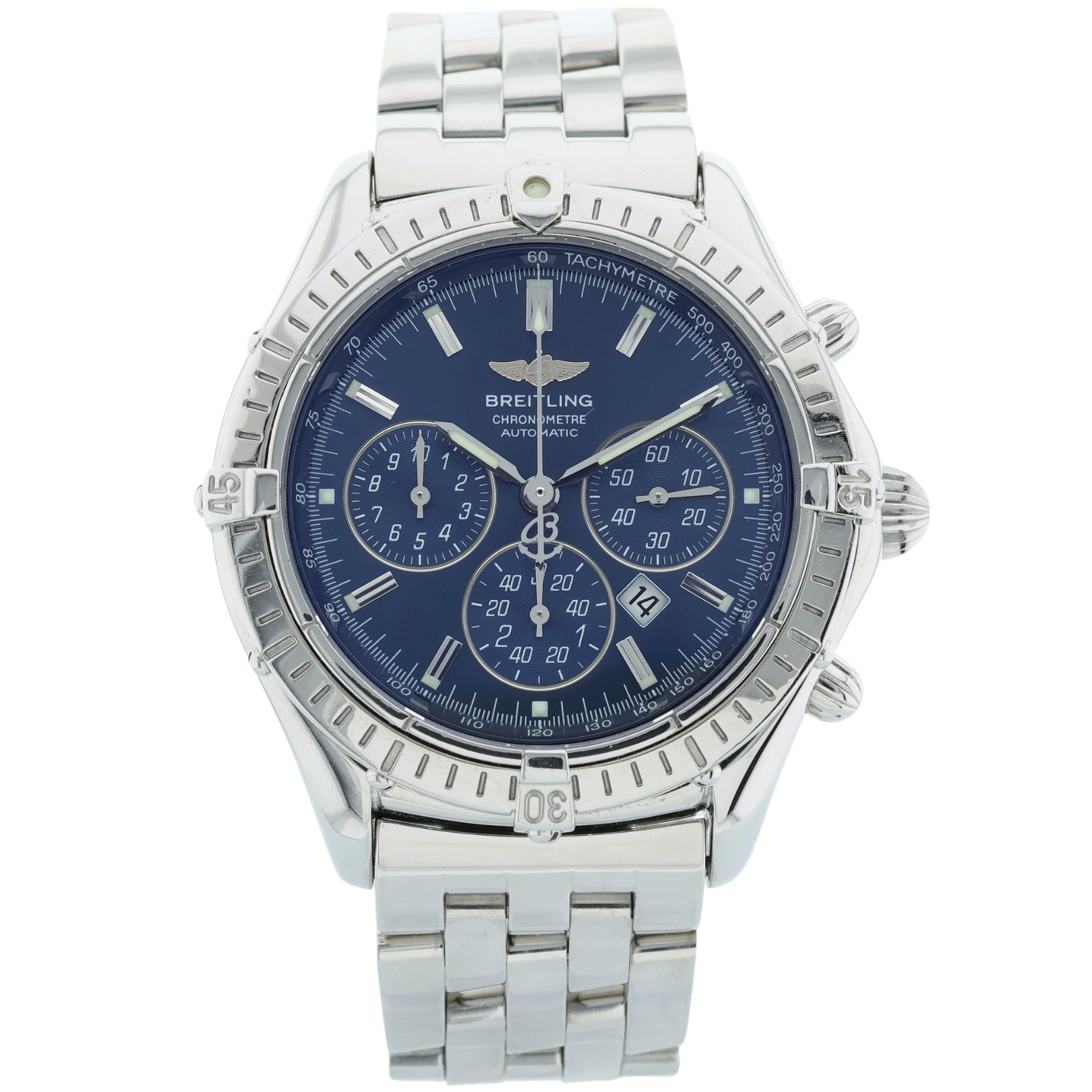 Breitling Shadow Flyback 38mm, Blau, Ref. A35312, Box - LUXUHRIA