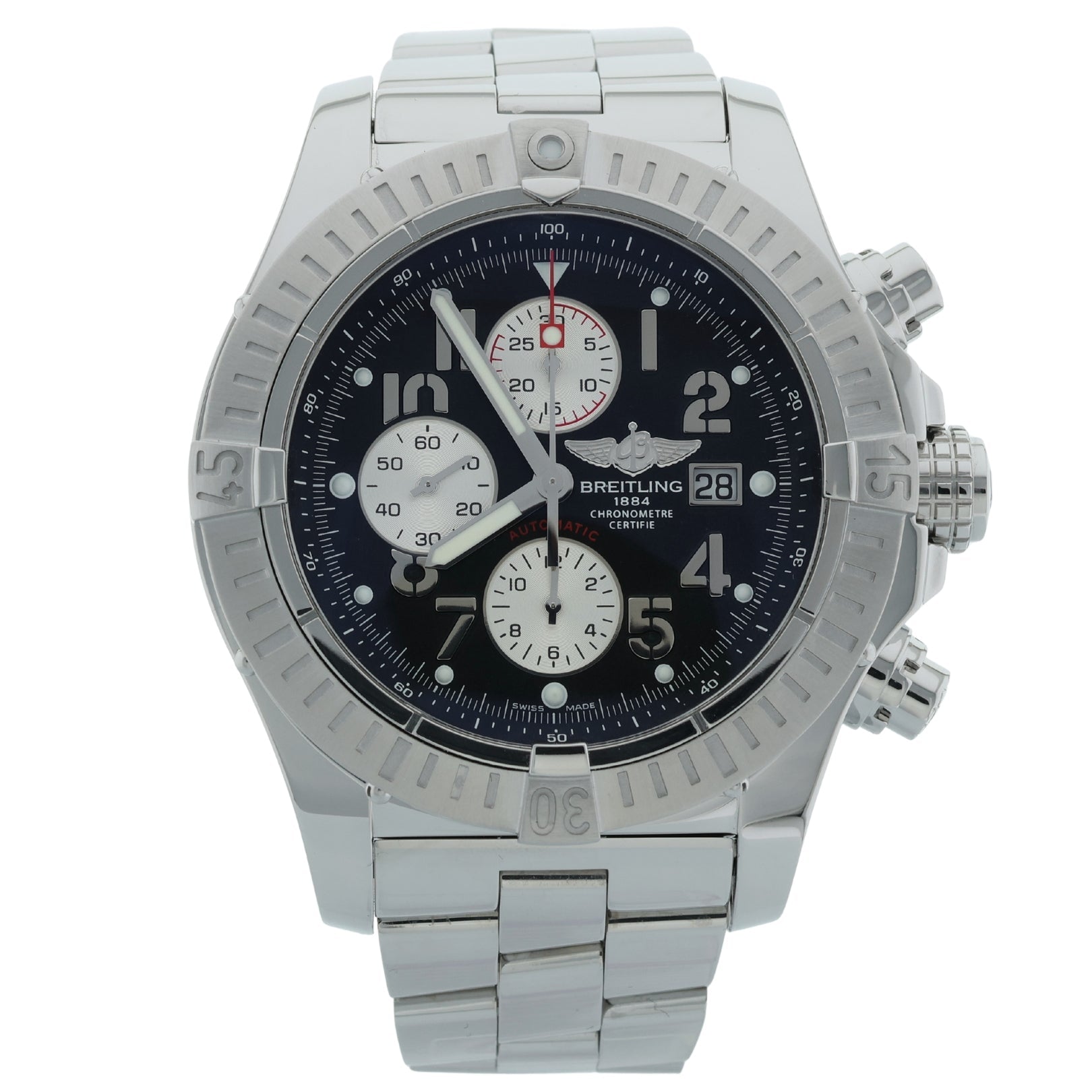 Breitling Super Avenger Chrono, Edelstahl, 48 mm, Ref. A13370, 03-2013, B+P - LUXUHRIA