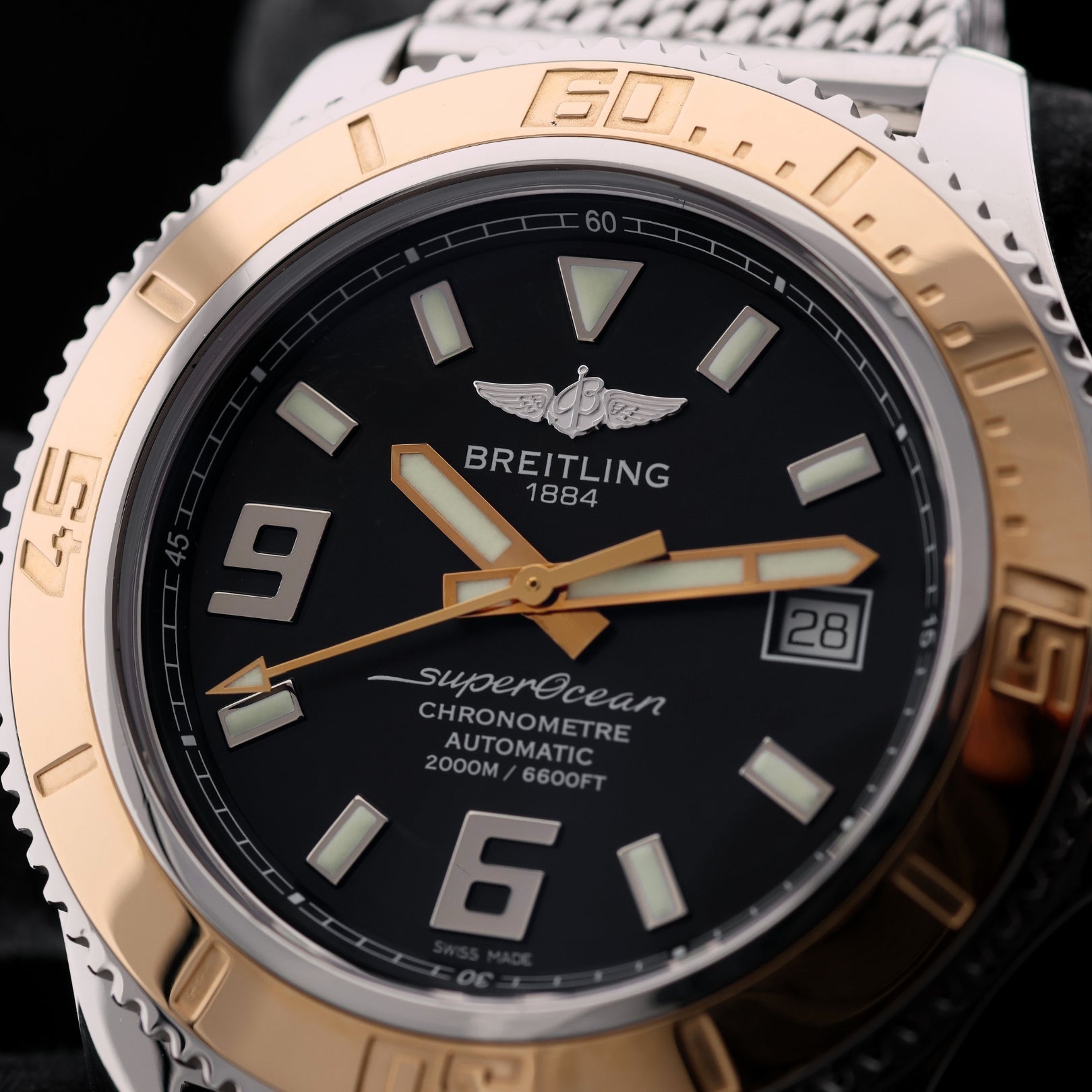 Breitling Superocean 44, Stahl/Gold, Milanaise‑Armband, Ref. C17391 - LUXUHRIA