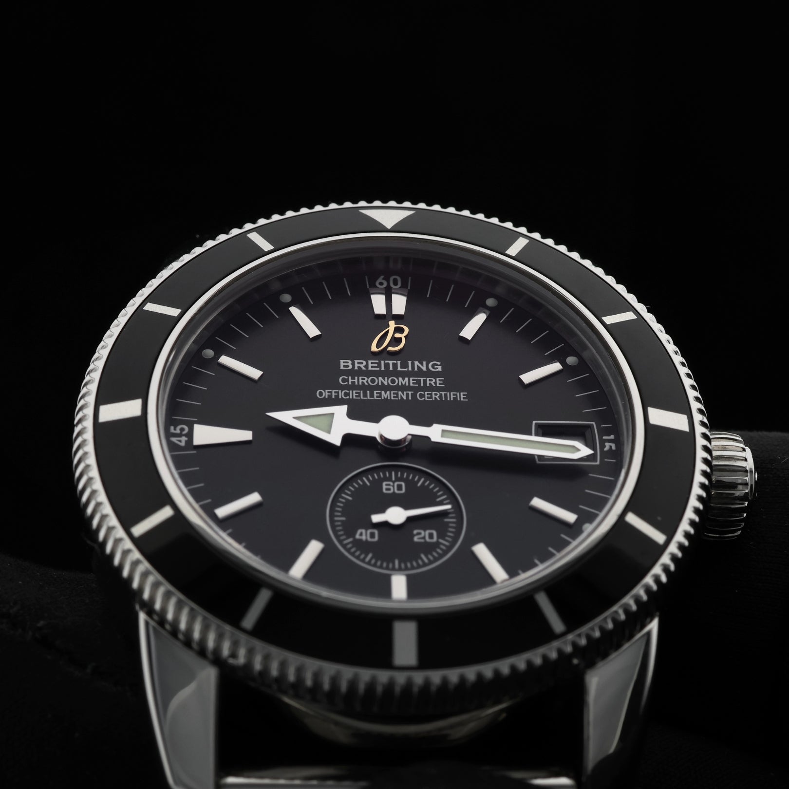 Breitling Superocean Heritage 38 mm, Black Dial, Milanaise Band, Ref. A37320 - 108, B+P - LUXUHRIA