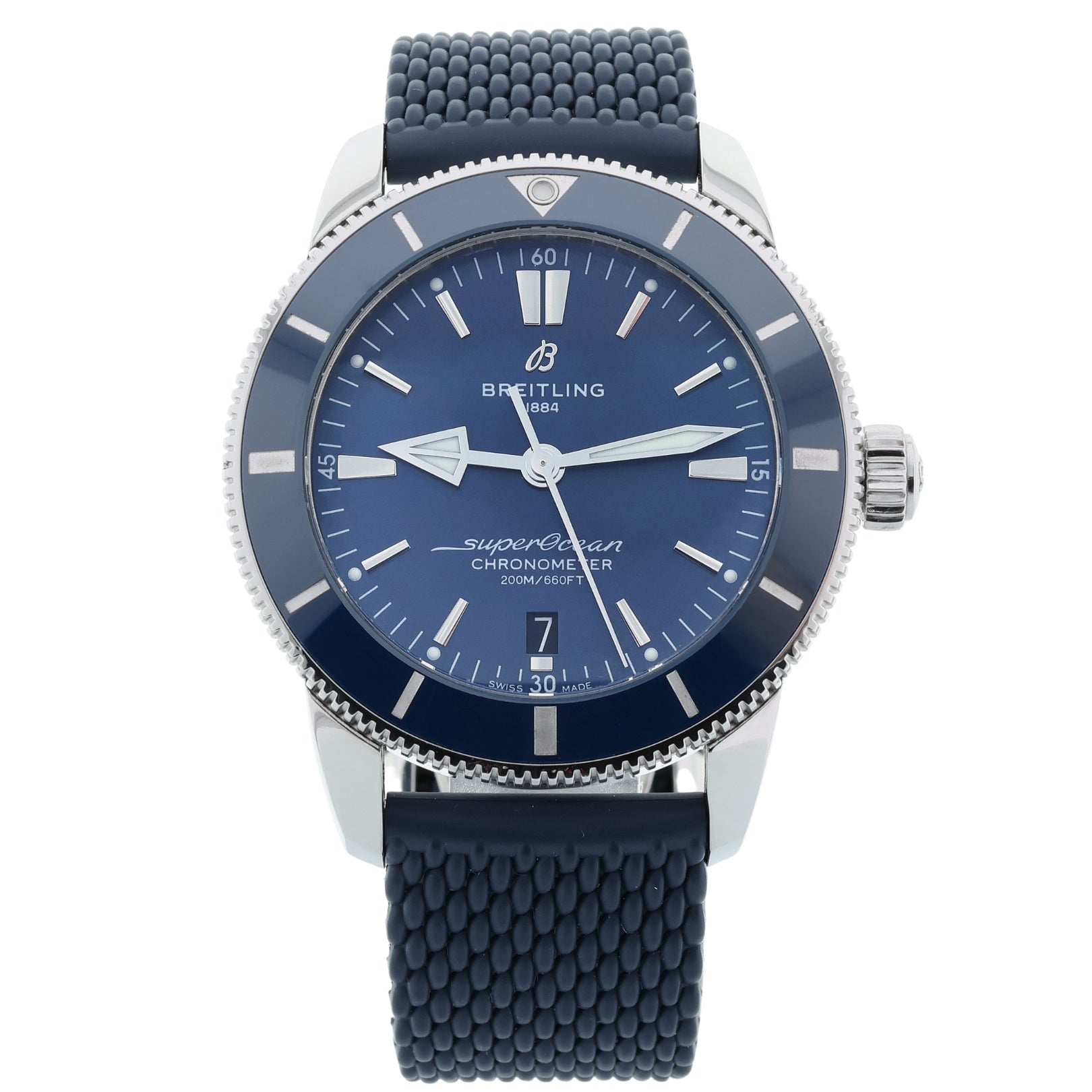 Breitling Superocean Heritage 44 mm B20, Edelstahl, Blau Kautschuk, Ref. AB2030161C1A1, B+P (07 - 2019) - LUXUHRIA