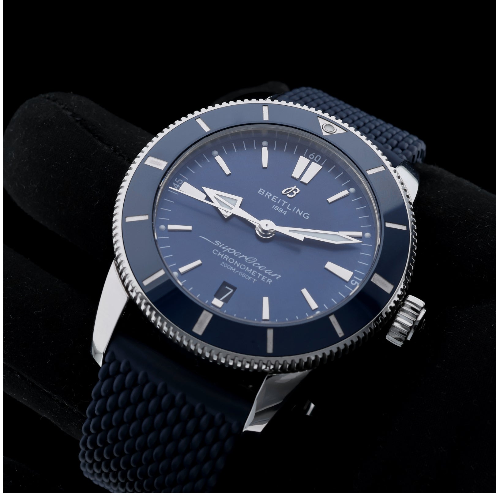 Breitling Superocean Heritage 44 mm B20, Edelstahl, Blau Kautschuk, Ref. AB2030161C1A1, B+P (07 - 2019) - LUXUHRIA