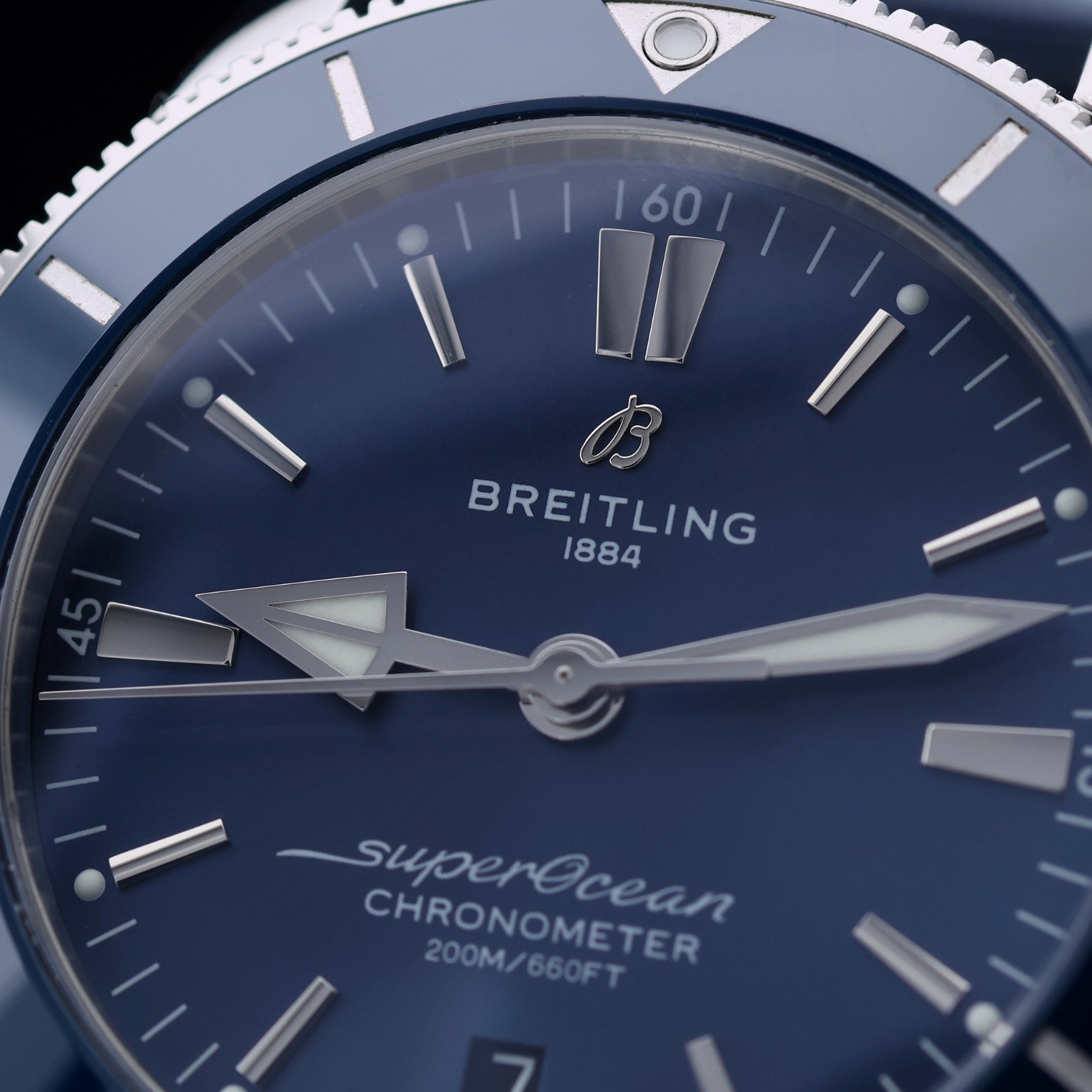 Breitling Superocean Heritage 44 mm B20, Edelstahl, Blau Kautschuk, Ref. AB2030161C1A1, B+P (07 - 2019) - LUXUHRIA