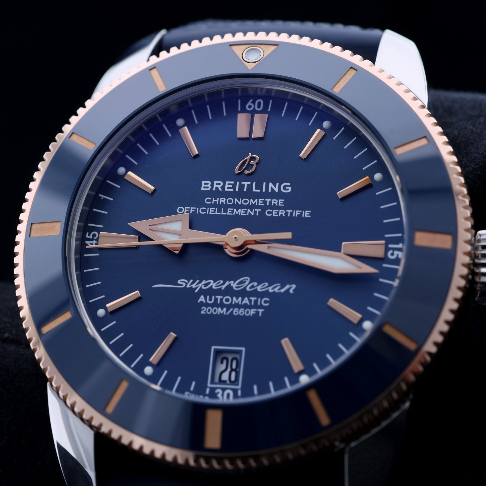 Breitling Superocean Heritage B20 Automatic 42, Edelstahl/Rosegold, Kautschukband, Ref. UB2010, B+P - LUXUHRIA