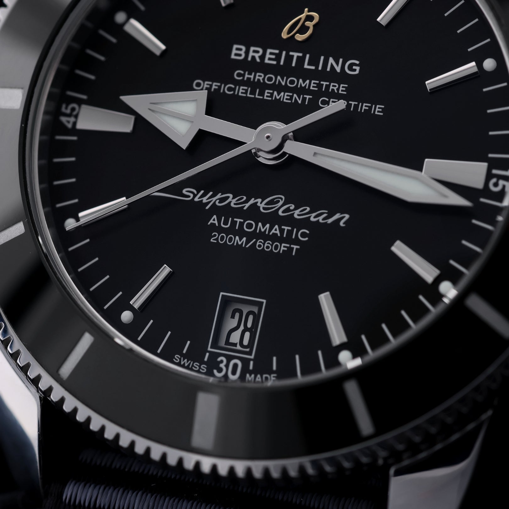 Breitling Superocean Heritage II 42, Schwarz, zusätzliches Kautschukband, Ref. AB2010, 12 - 2022, B+P - LUXUHRIA