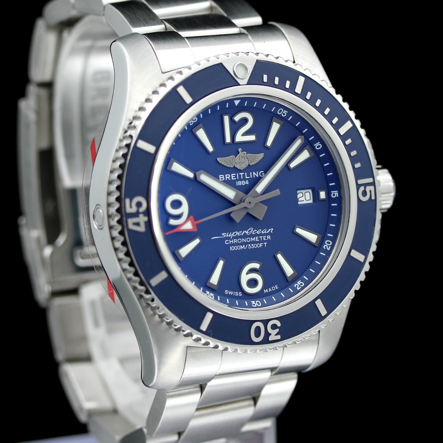 Breitling Superocean II, 44 mm, Edelstahl, Stahlband, Blau, Ref. A17367D81C1A1, B+P - LUXUHRIA