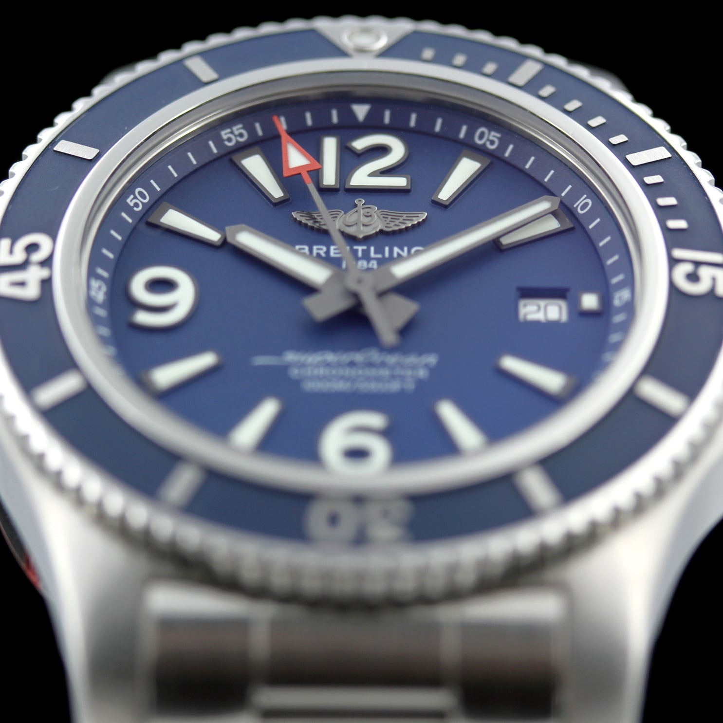 Breitling Superocean II, 44 mm, Edelstahl, Stahlband, Blau, Ref. A17367D81C1A1, B+P - LUXUHRIA