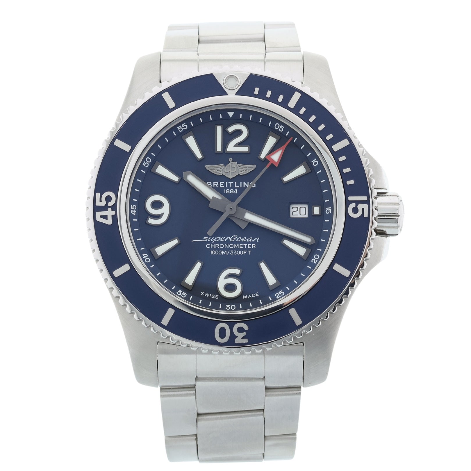 Breitling Superocean II, 44 mm, Edelstahl, Stahlband, Blau, Ref. A17367D81C1A1, B+P - LUXUHRIA