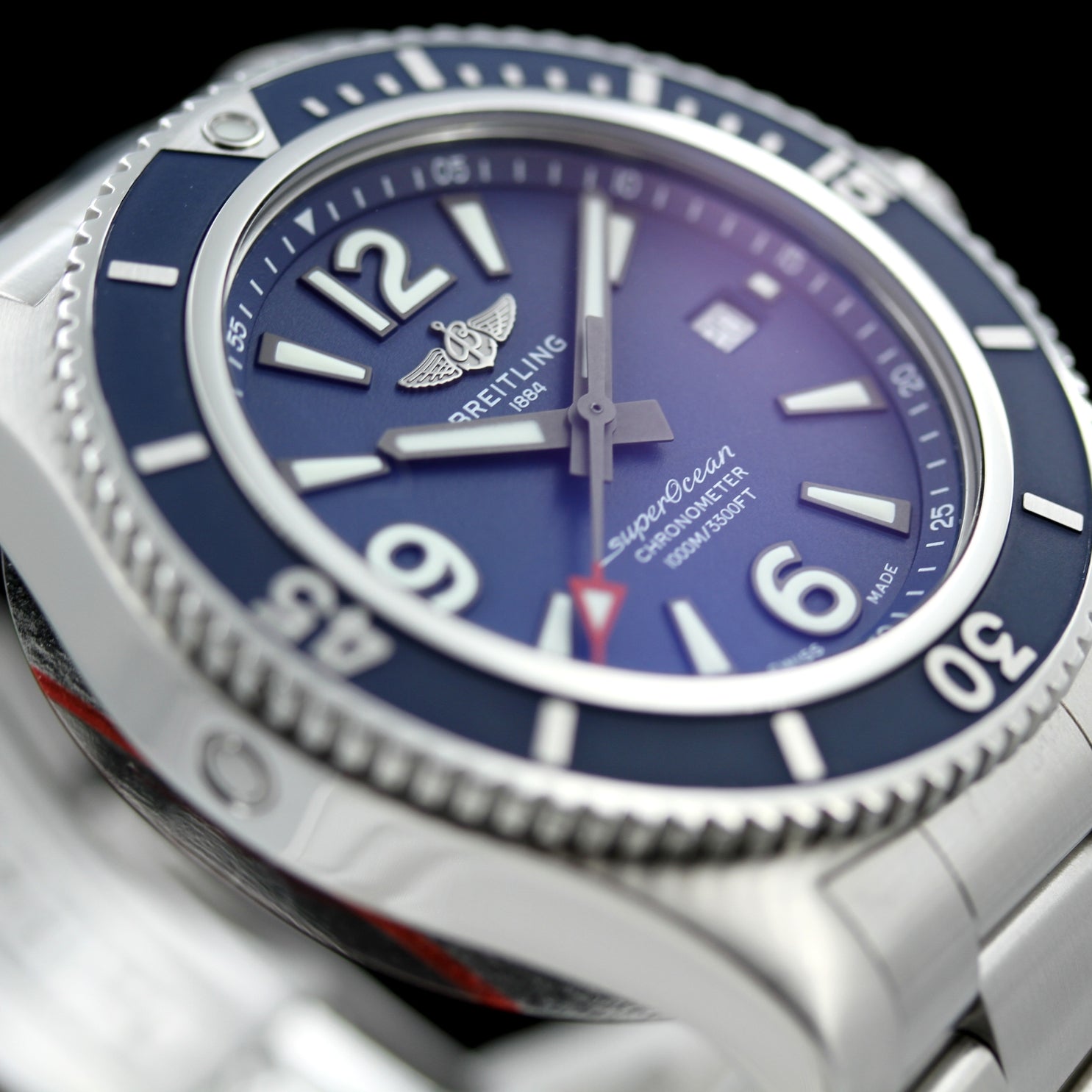 Breitling Superocean II, Automatic, 44 mm, Edelstahl, Blau, Ref. A17367D81C1A1, B+P - LUXUHRIA