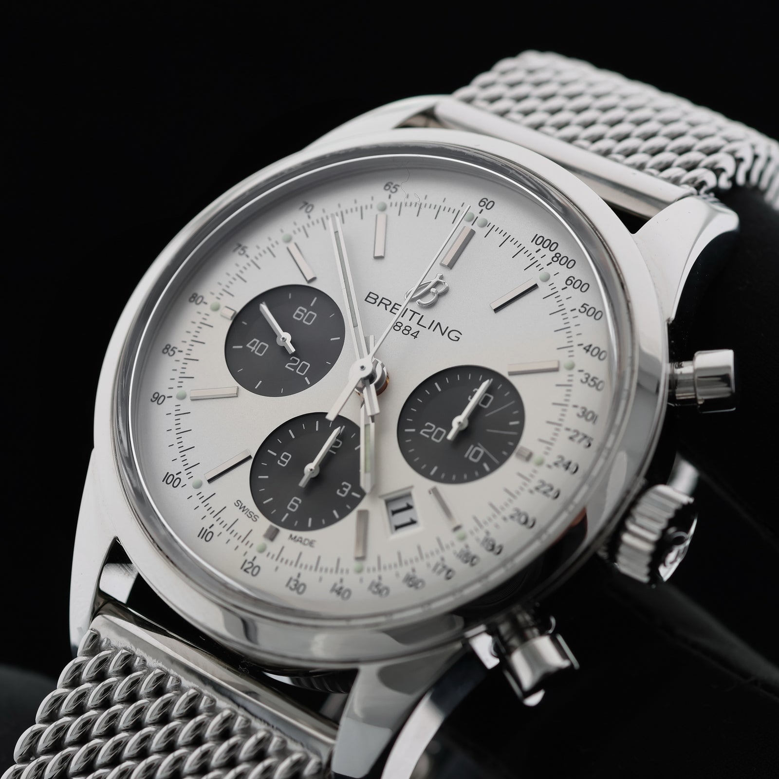 Breitling Transocean Chronograph 43 mm, Edelstahl, Faltschliesse, Ref. AB015212, B+P - LUXUHRIA