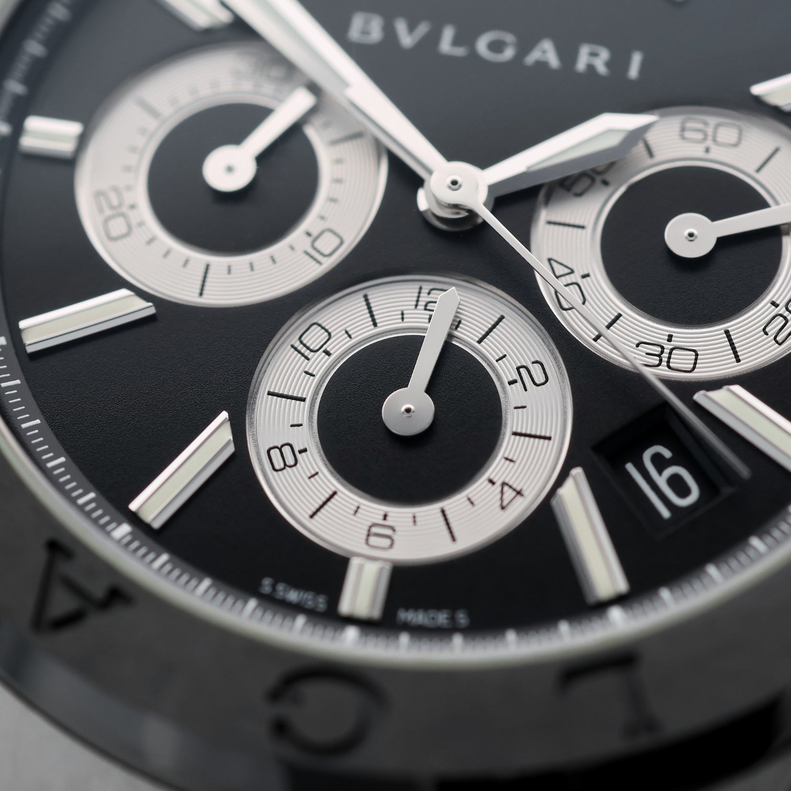 Bulgari Diagono Chronograph 42mm, Edelstahl, Kautschuk, Ref. DG42SCCH, B+P - LUXUHRIA