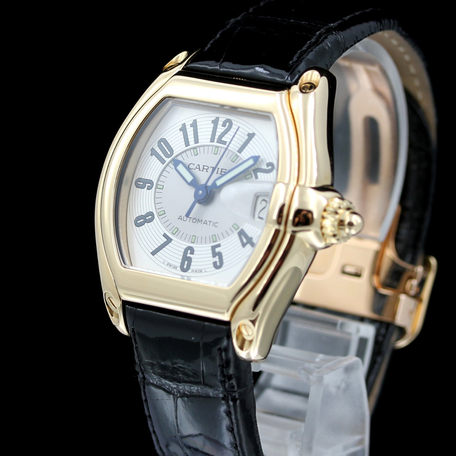 Cartier Roadster 37x44mm, 18K Gold, Faltschliesse, Ref. 2524, W62003V2, Box - LUXUHRIA