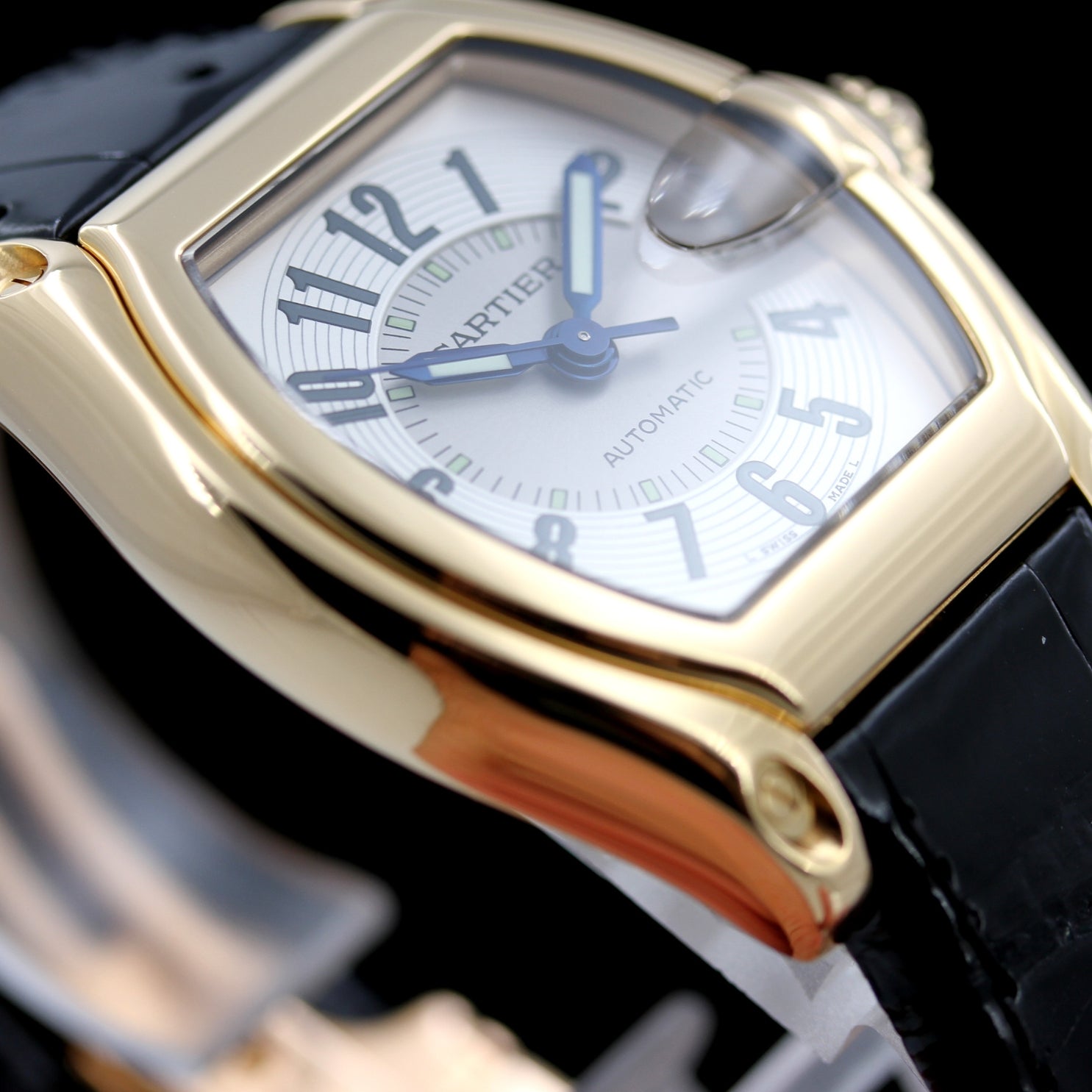 Cartier Roadster 37x44mm, 18K Gold, Faltschliesse, Ref. 2524, W62003V2, Box - LUXUHRIA