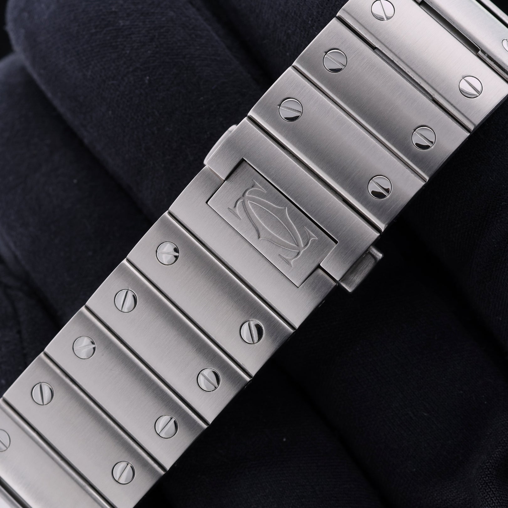 Cartier Santos de Cartier Large, Blau, Edelstahl, 47.5x39.8mm, Ref. WSSA0048, 2022, B+P - LUXUHRIA