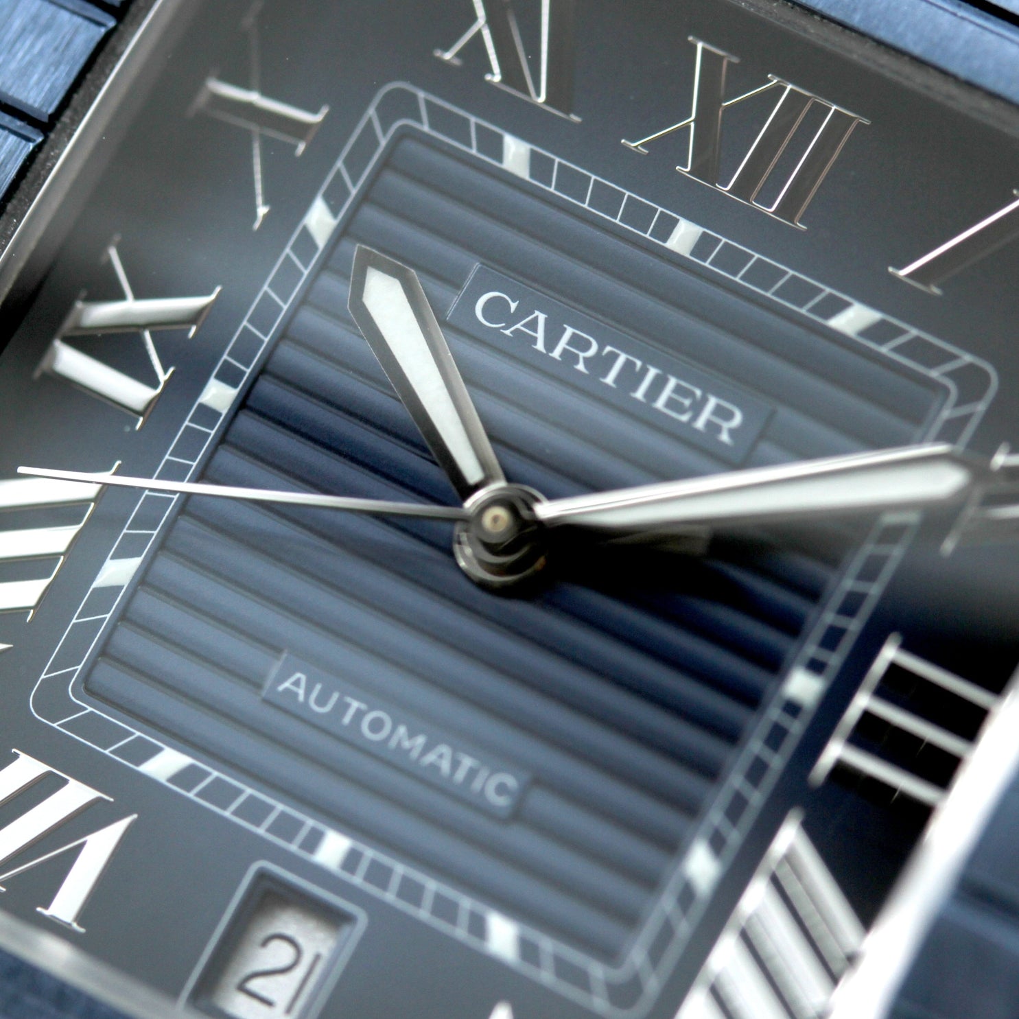 Cartier Santos de Cartier Large, großes Modell, Blau, 39.8x47.5 mm, Ref. WSSA0048, B+P - LUXUHRIA