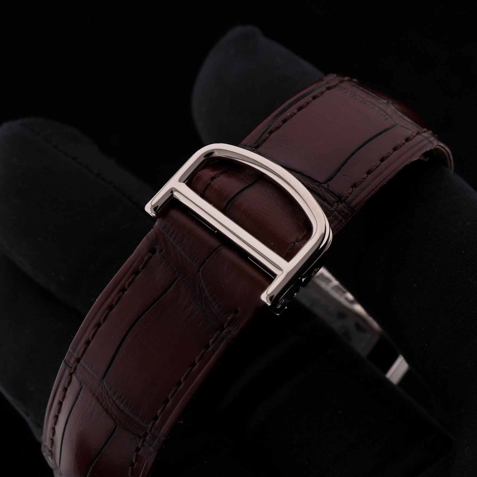Cartier Tank Vis Dual Time, Weißgold, Lederarmband, Ref. W1534351, mit Box - LUXUHRIA