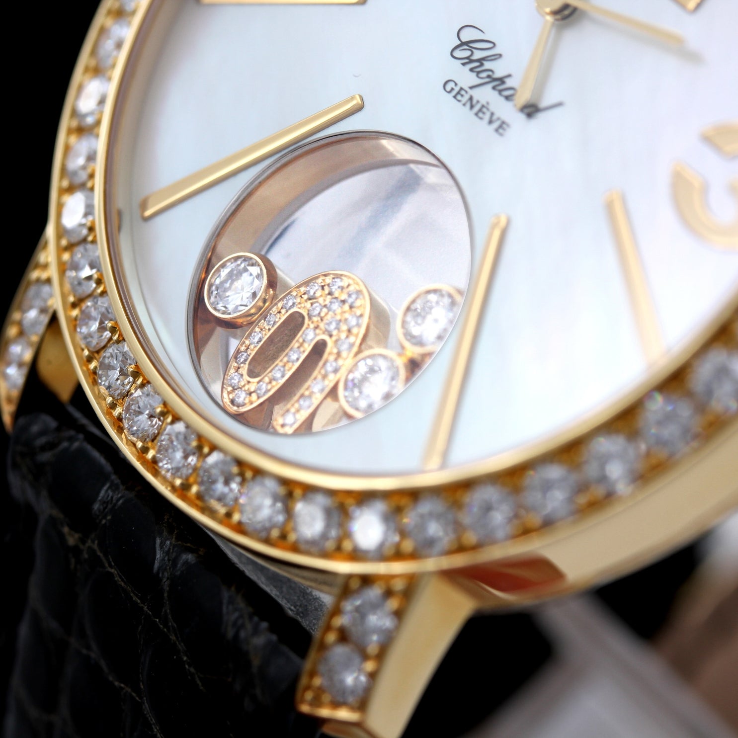 Chopard Happy Diamonds Time, Gelbgold, Perlmutt-Zifferblatt, 207450-0005, B+P - LUXUHRIA