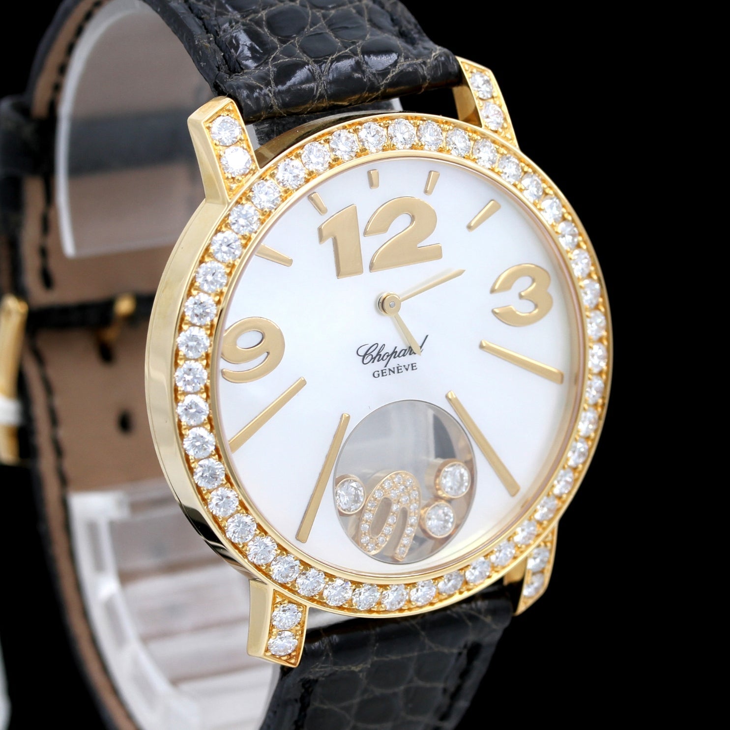 Chopard Happy Diamonds Time, Gelbgold, Perlmutt-Zifferblatt, 207450-0005, B+P - LUXUHRIA