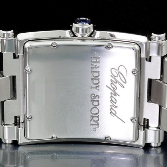 Chopard Happy Sport II Square XL, 18kt Weissgold/Edelstahl, Diamantbesatz, 288448-2001 - LUXUHRIA