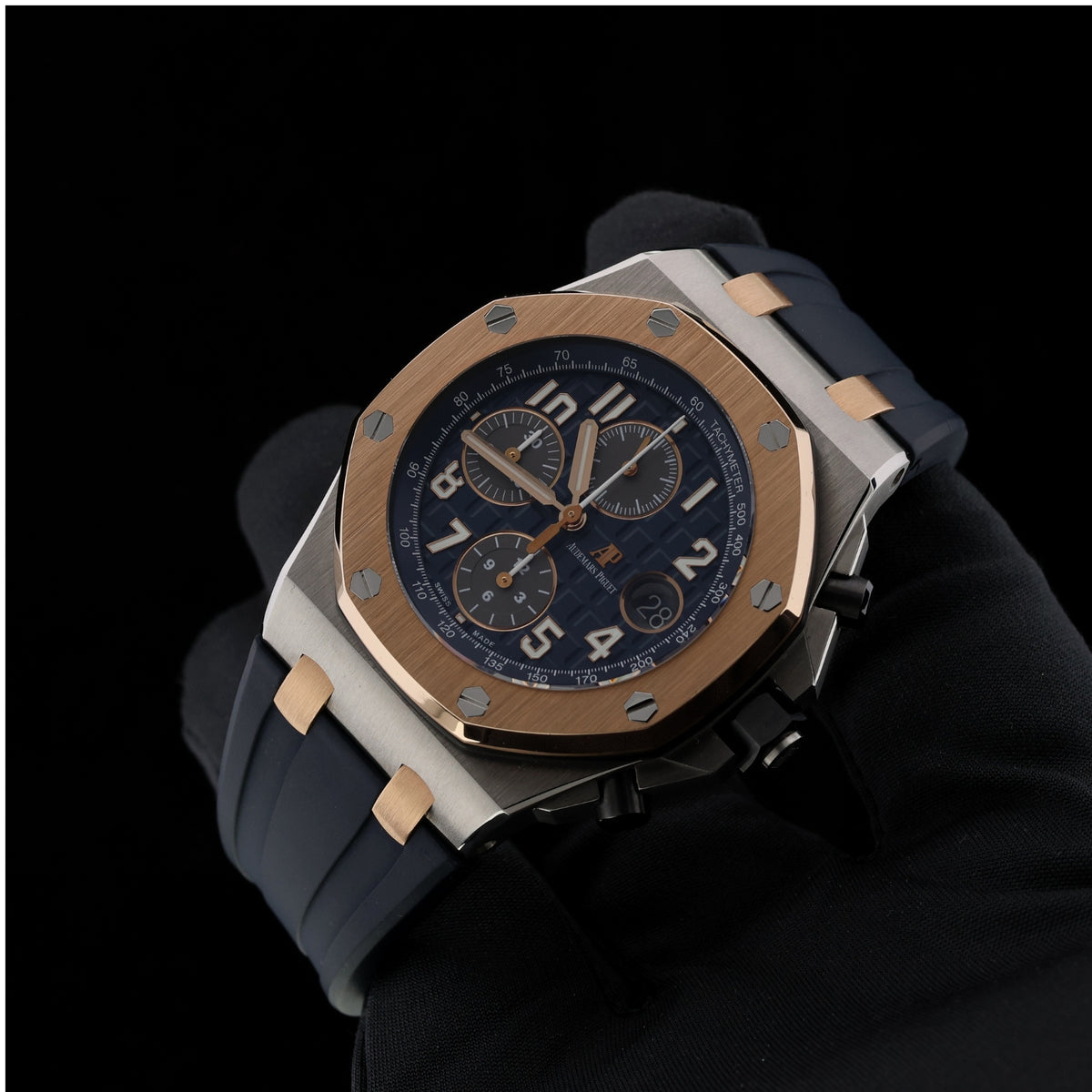 Audemars Piguet Royal Oak Offshore, Chronograph, Bucherer Blue, Ref. 26471SR.OO.D101CR.01, 2023, B+P