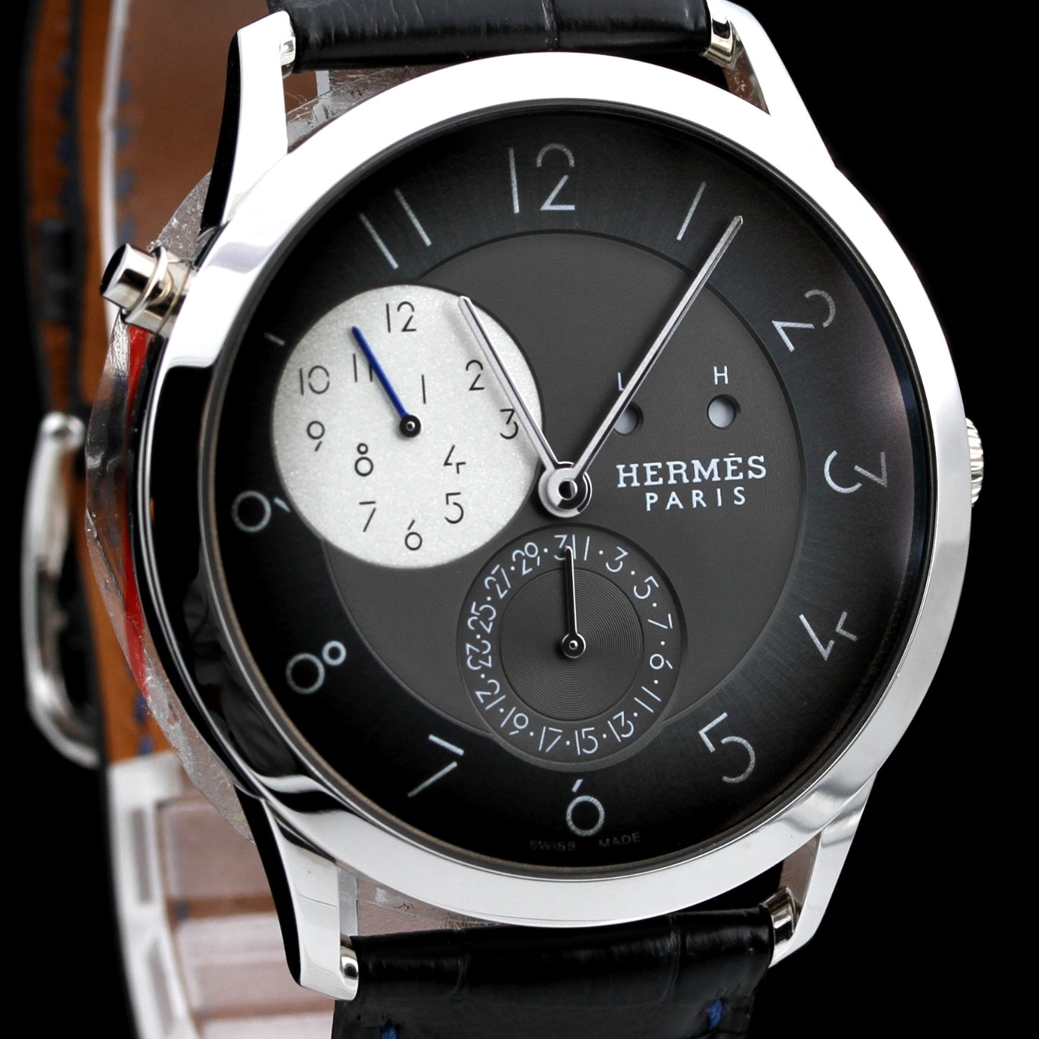 Hermes GMT Slim d´Hermes Paris, Limited Edition 120, Palladium, CA5.860, W046386WW00, B&P - LUXUHRIA