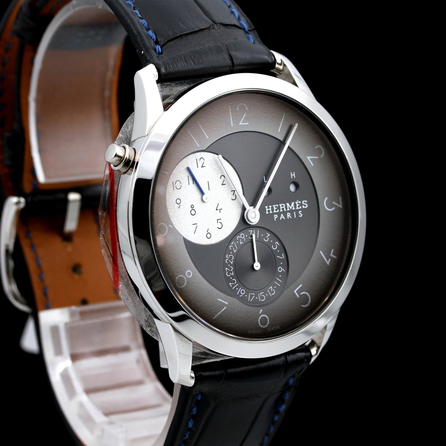 Hermes GMT Slim d´Hermes Paris, Limited Edition 120, Palladium, CA5.860, W046386WW00, B&P - LUXUHRIA