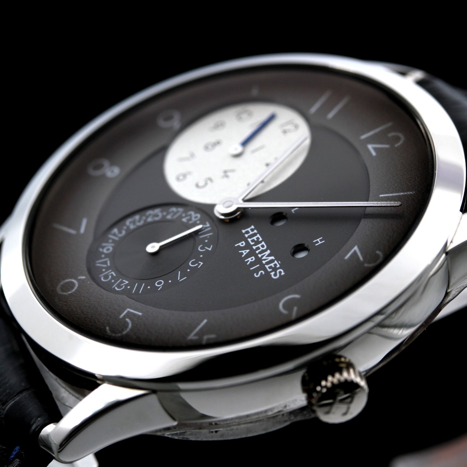 Hermes GMT Slim d´Hermes Paris, Limited Edition 120, Palladium, CA5.860, W046386WW00, B&P - LUXUHRIA