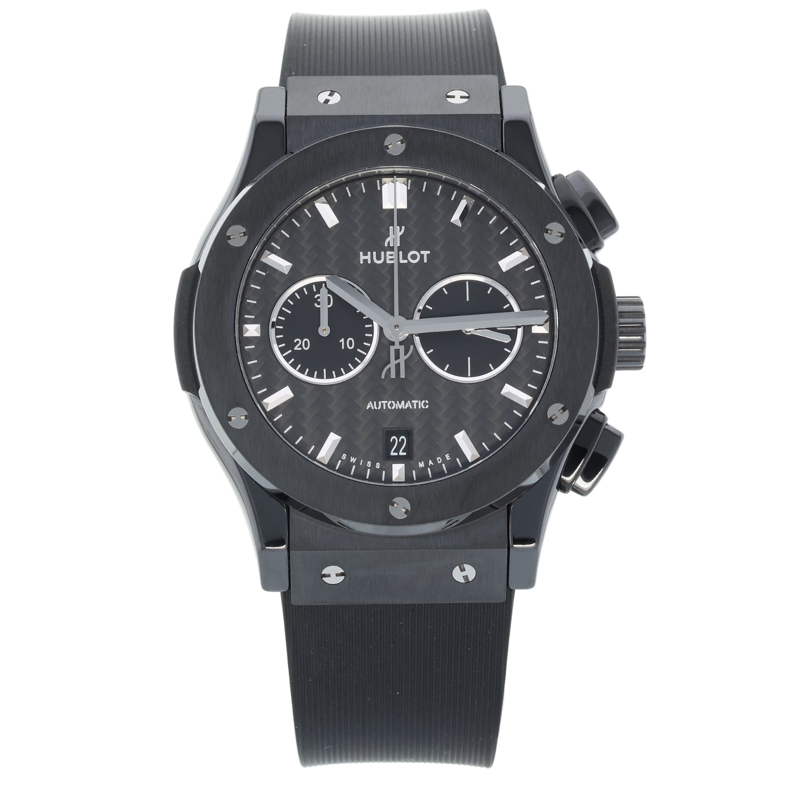 Hublot Classic Fusion Chronograph Black Magic, Service 2025, 42 mm, Keramik, Ref. 541.CM.1171.RX, B+P - LUXUHRIA