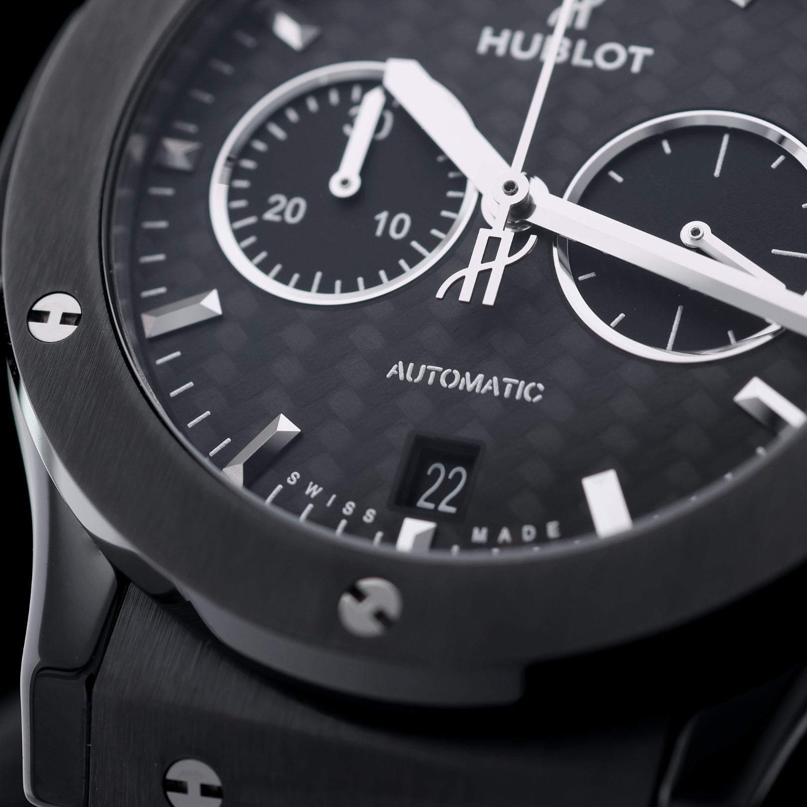 Hublot Classic Fusion Chronograph Black Magic, Service 2025, 42 mm, Keramik, Ref. 541.CM.1171.RX, B+P - LUXUHRIA