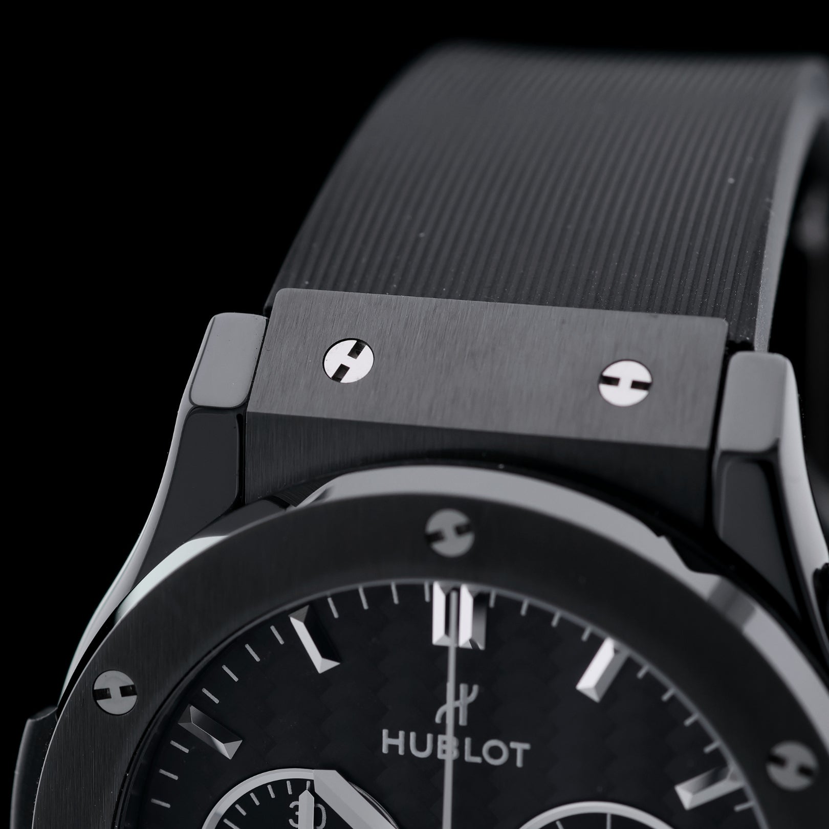 Hublot Classic Fusion Chronograph Black Magic, Service 2025, 42 mm, Keramik, Ref. 541.CM.1171.RX, B+P - LUXUHRIA