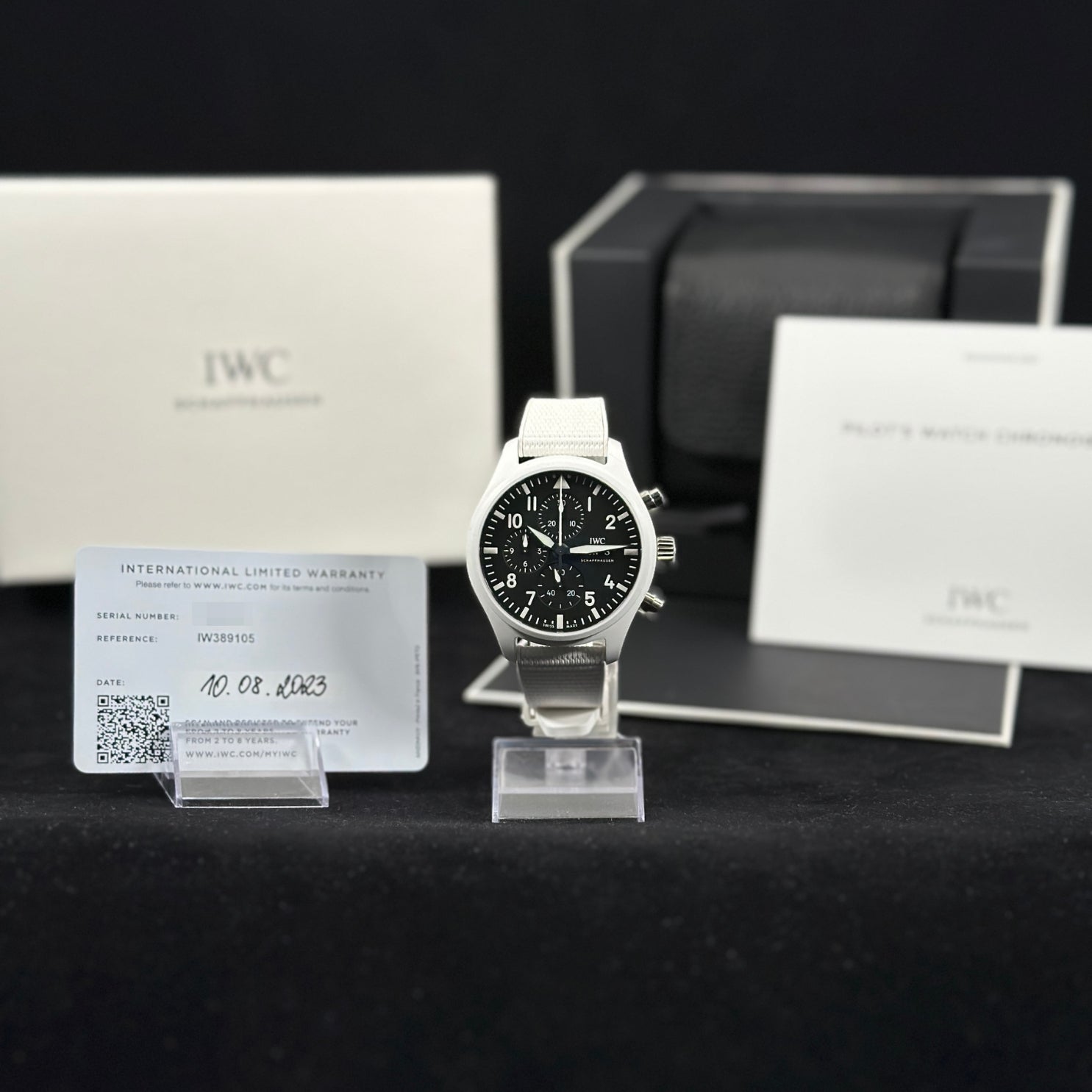 IWC Fliegeruhr Chronograph, Top Gun, White Ceramic, Ref. IW389105, 2023, B+P - LUXUHRIA